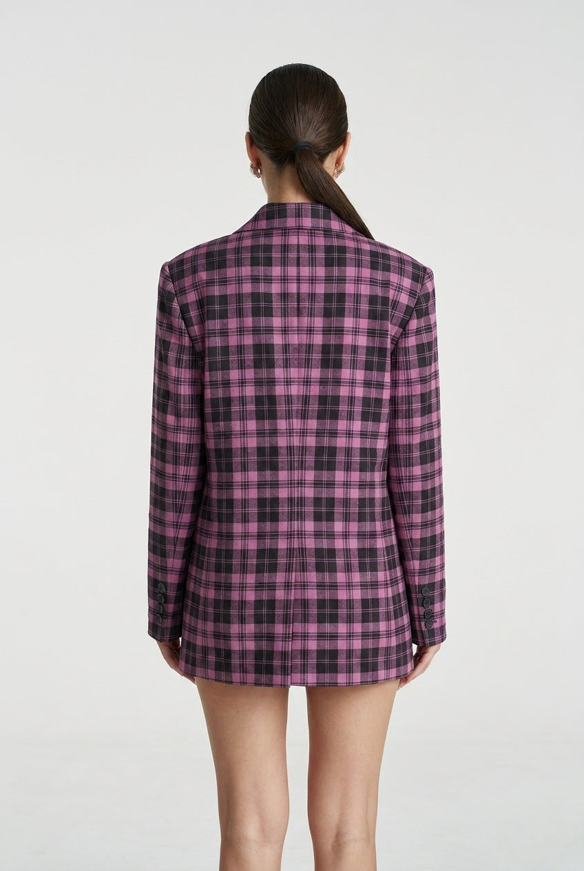 OS BLAZER-AZALEA PLAID