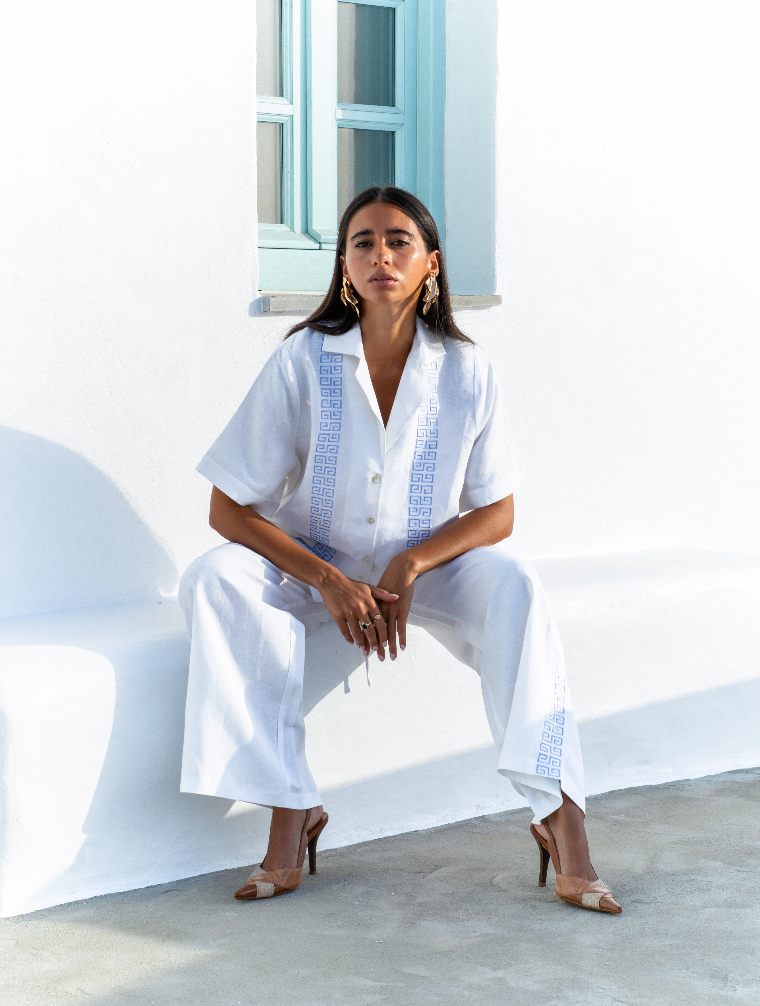 COLLARED SS SHIRT - SOL SCRIPT