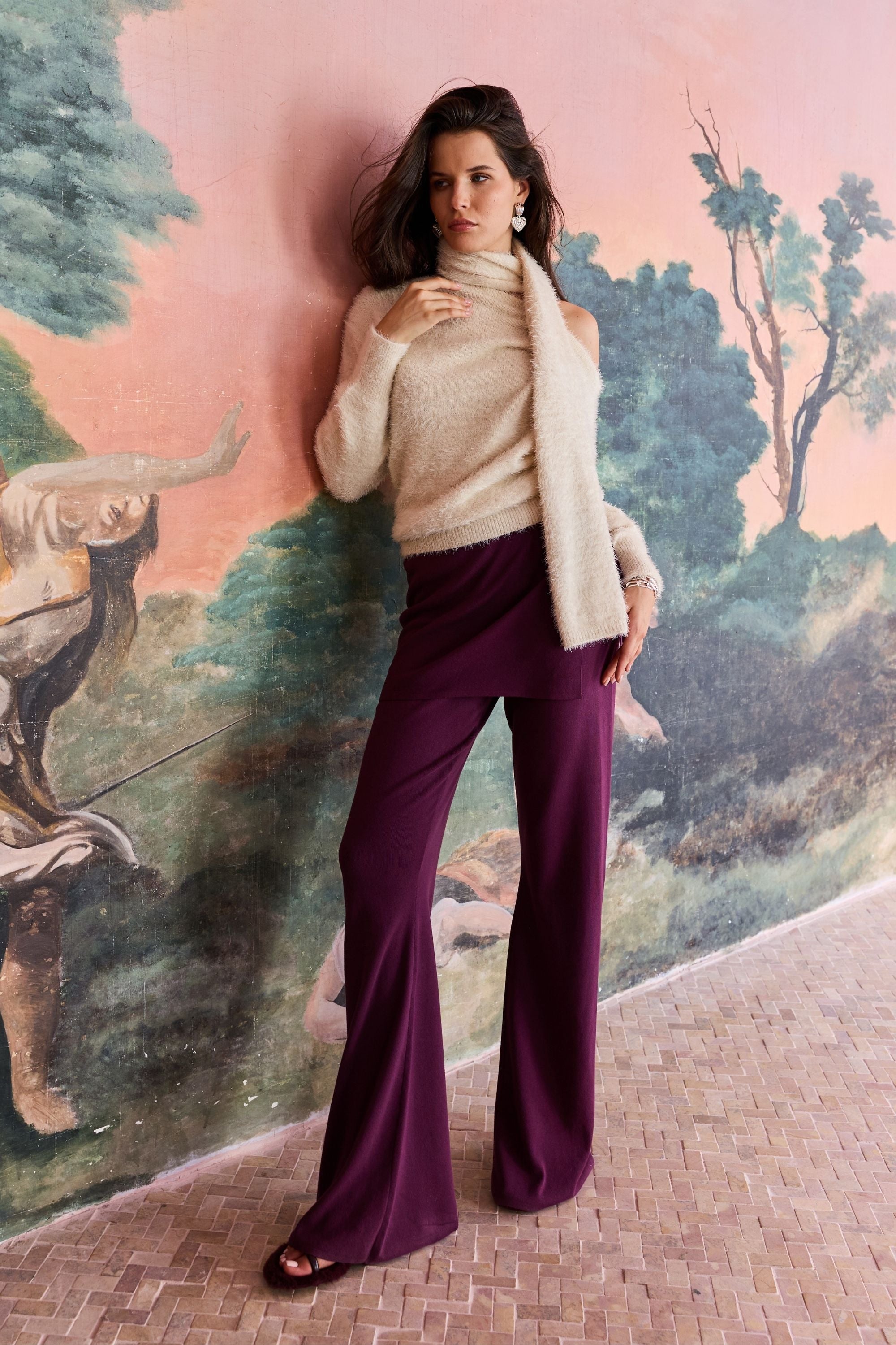 LOUNGE WRAP PANT - MULBERRY