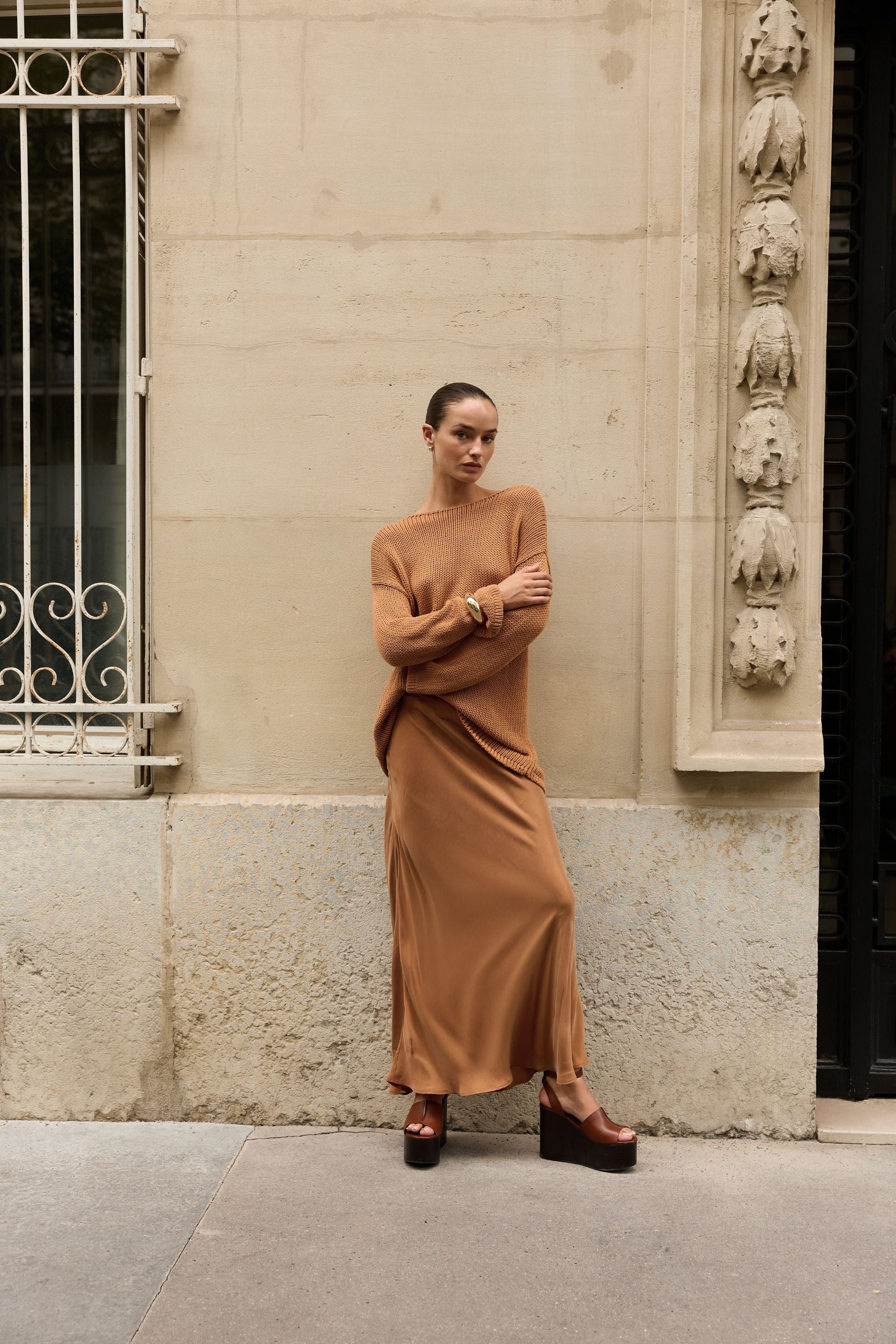 HEIDI MAXI SKIRT - TOFFEE