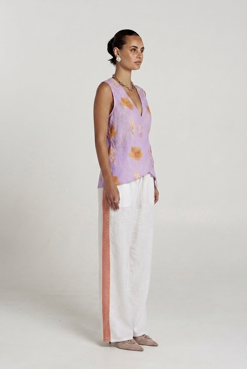 REVERIE WIDE LEG PANT - WHITE REVERIE
