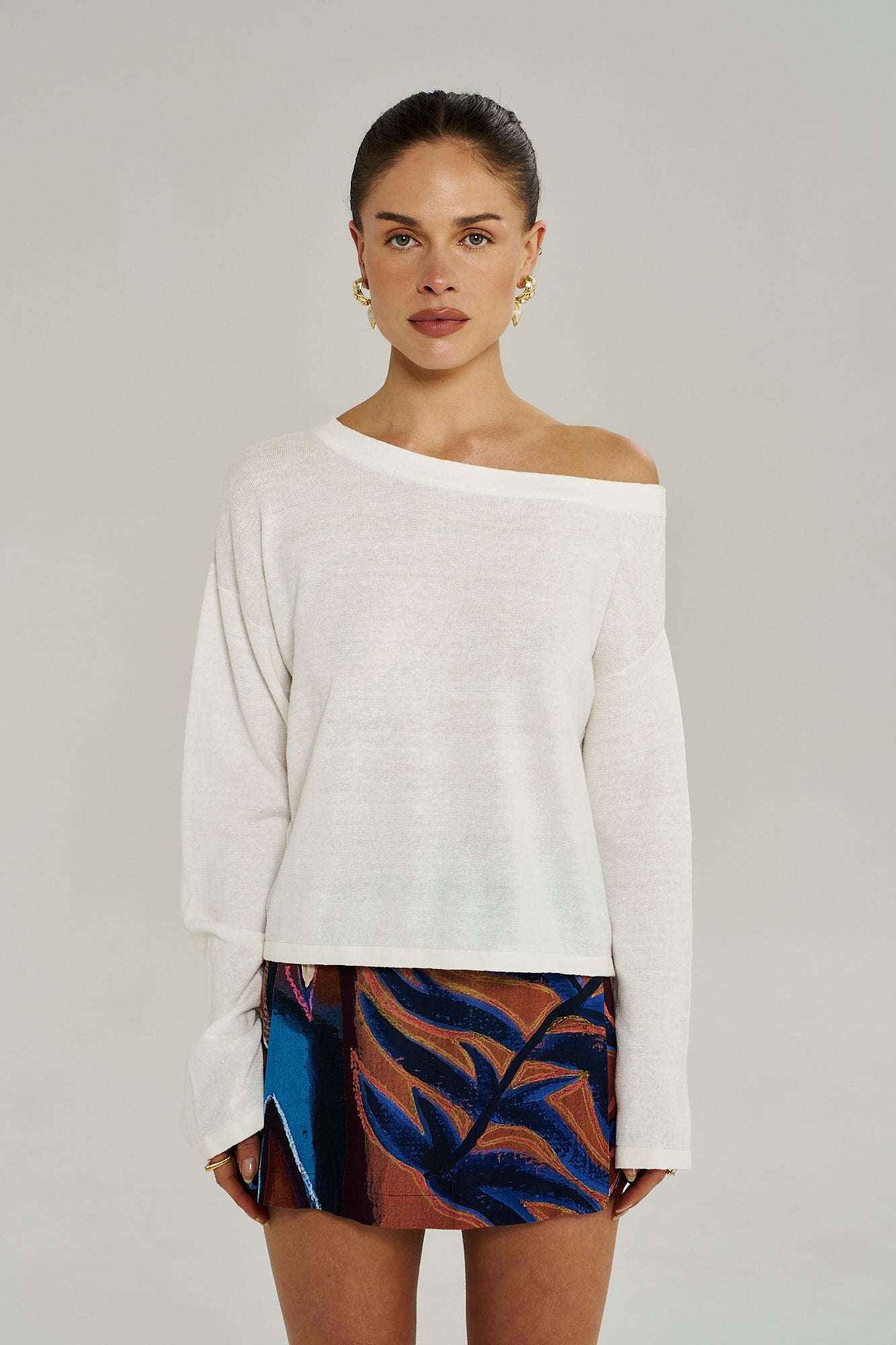 LOLA LS KNIT - VINTAGE WHITE