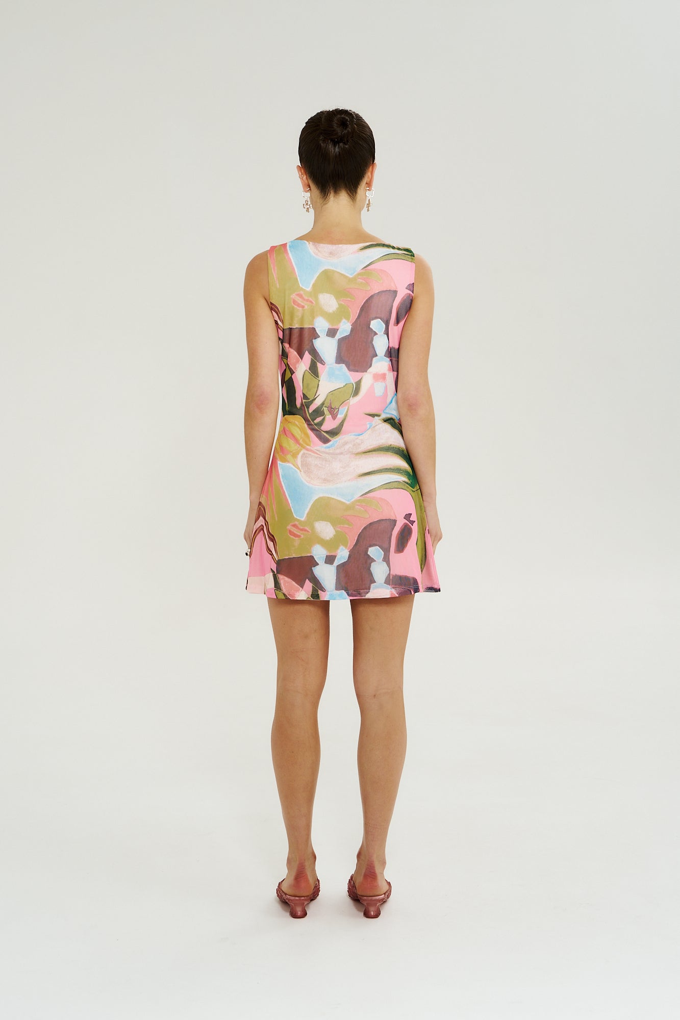 BOATNECK MESH MINI DRESS - WONDERLAND