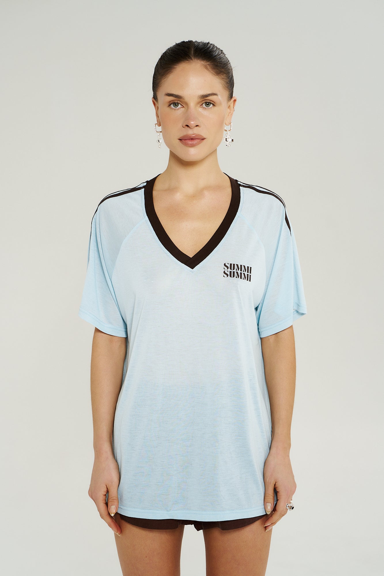 V NECK JERSEY TEE - ICEL