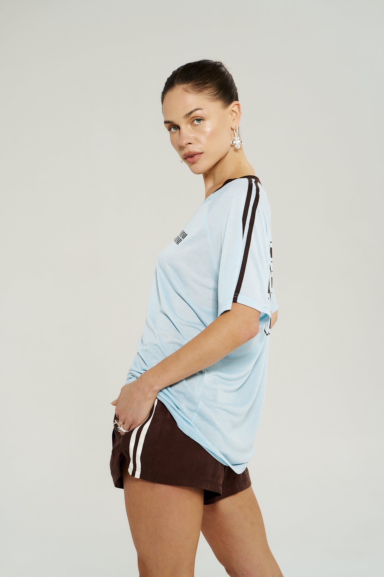 V NECK JERSEY TEE - ICEL