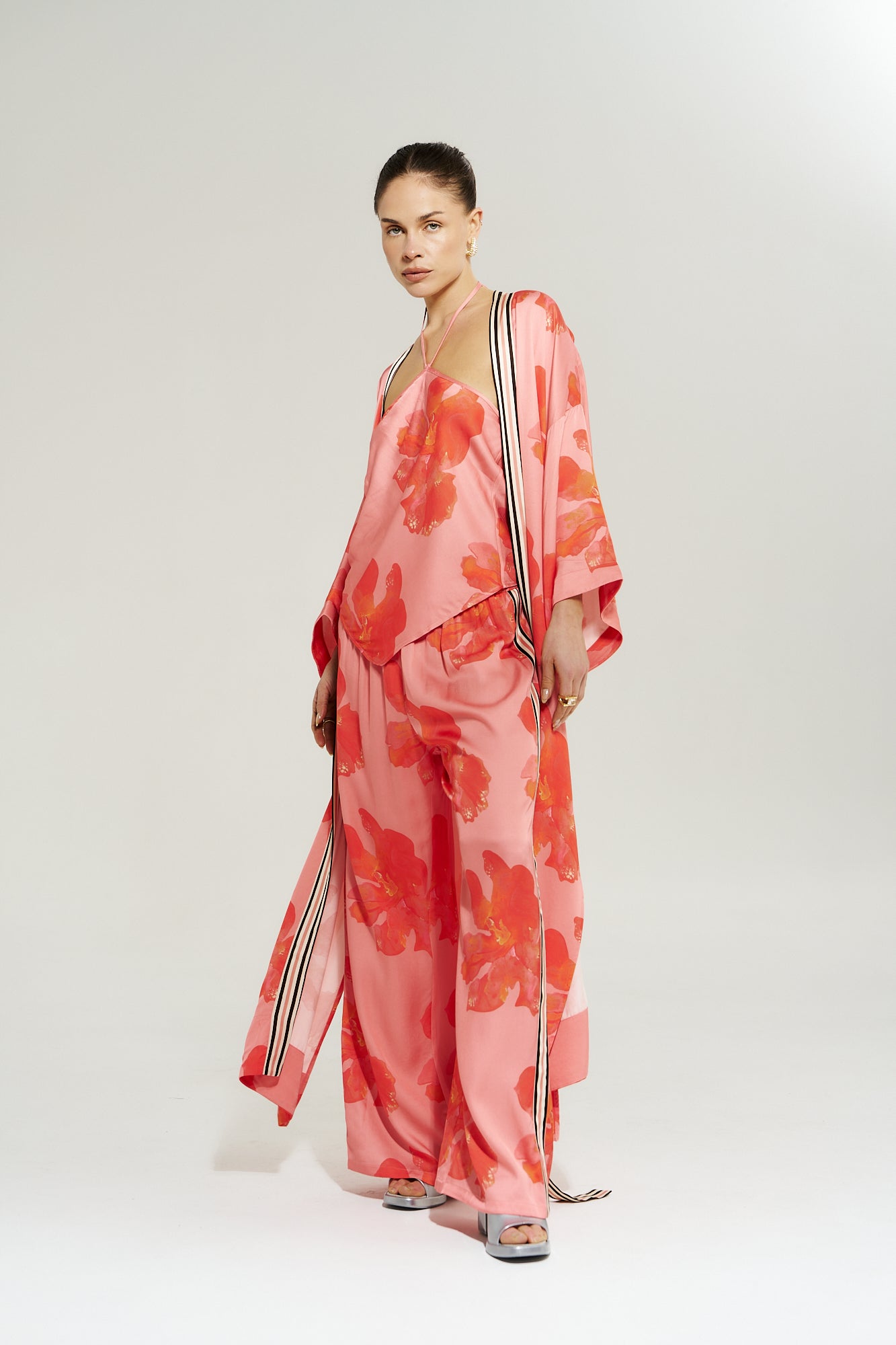 WIDE LEG PANT - PEACH PETALS