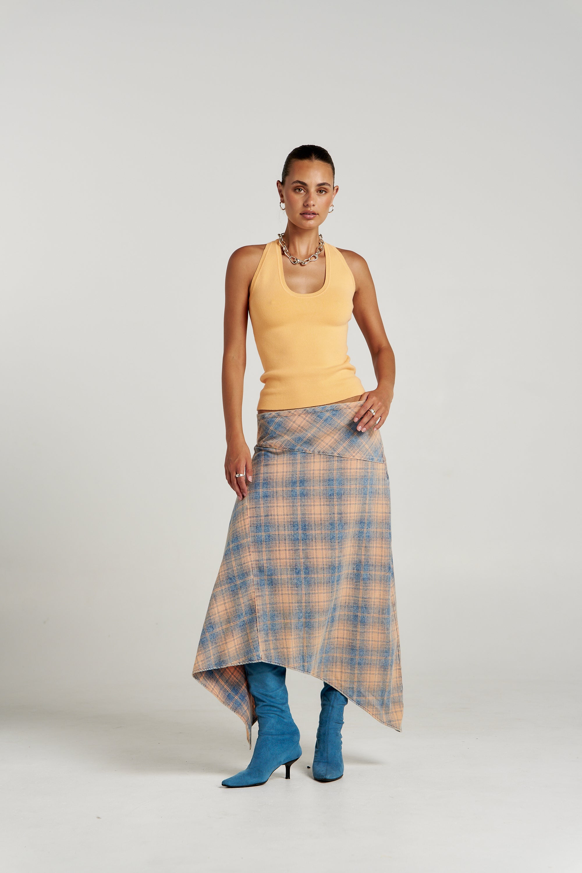FRENCHIE SKIRT - APEROL CHECK
