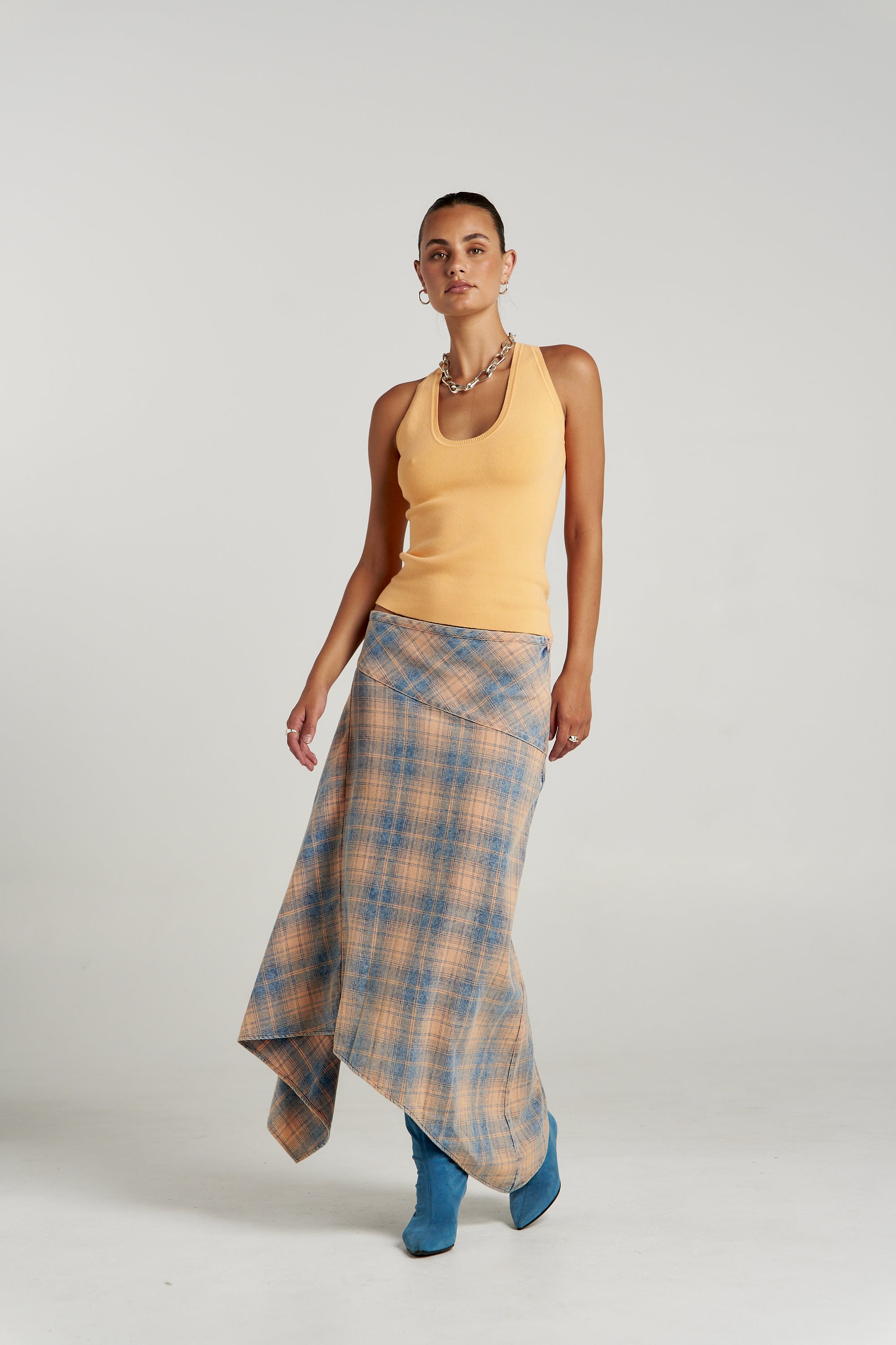 FRENCHIE SKIRT - APEROL CHECK