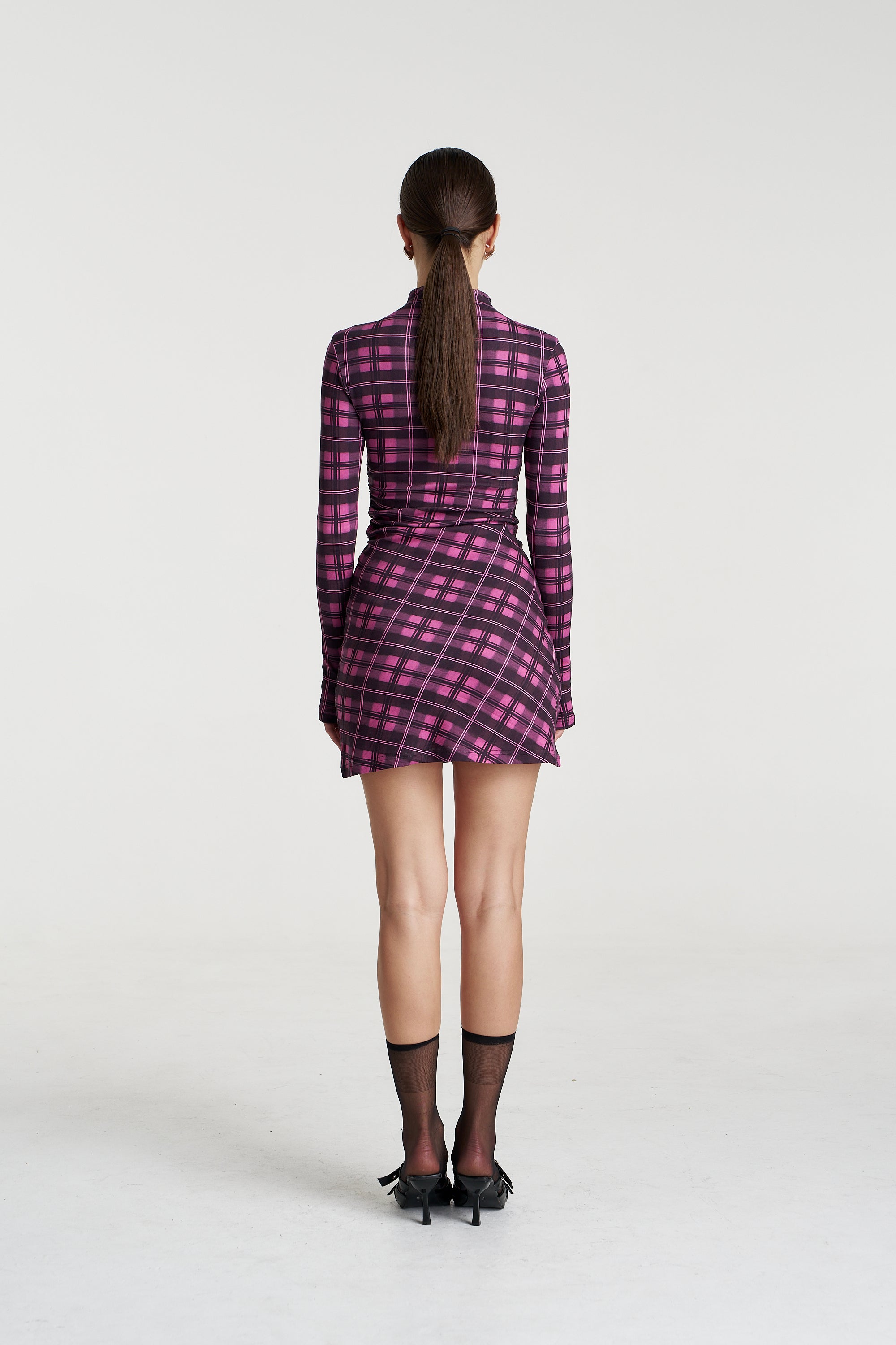 LS MINI A-LINE DRESS - AZALEA PLAID