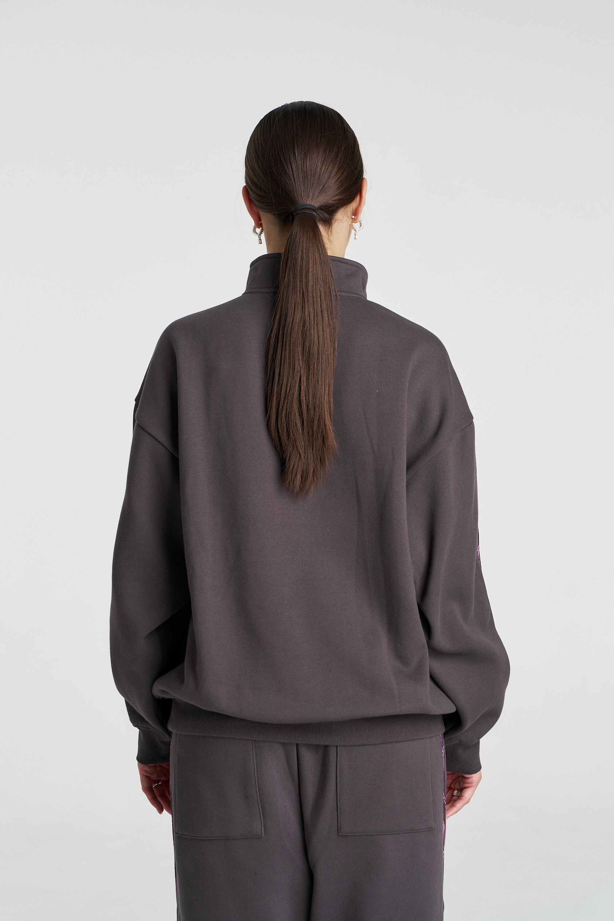 EDEN ZIP NECK JUMPER - SHADOW