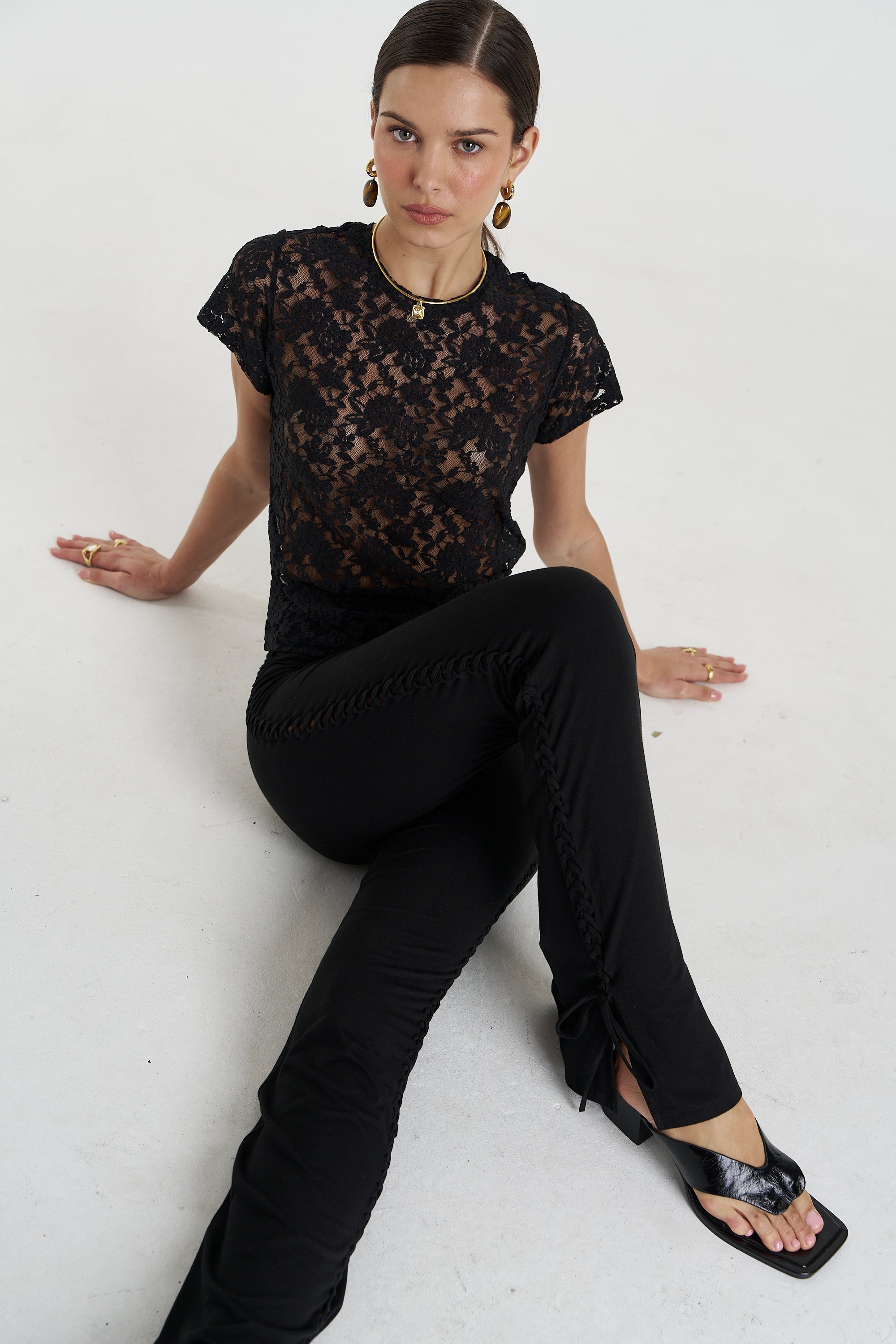EVE TIE PANT - BLACK