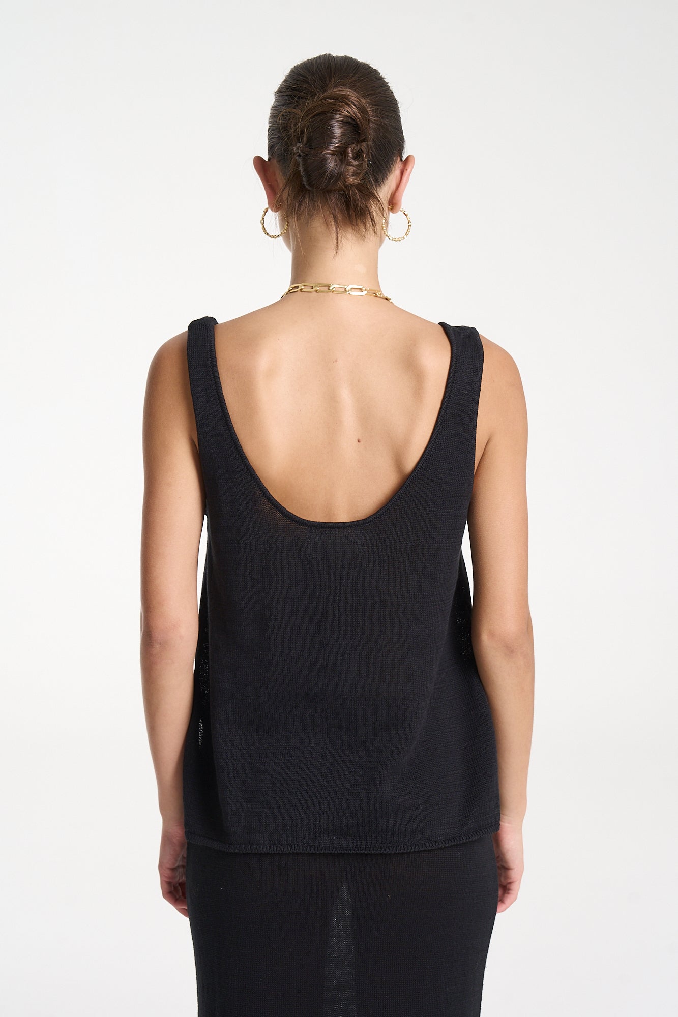 KNIT TANK - MIDNIGHT BLACK