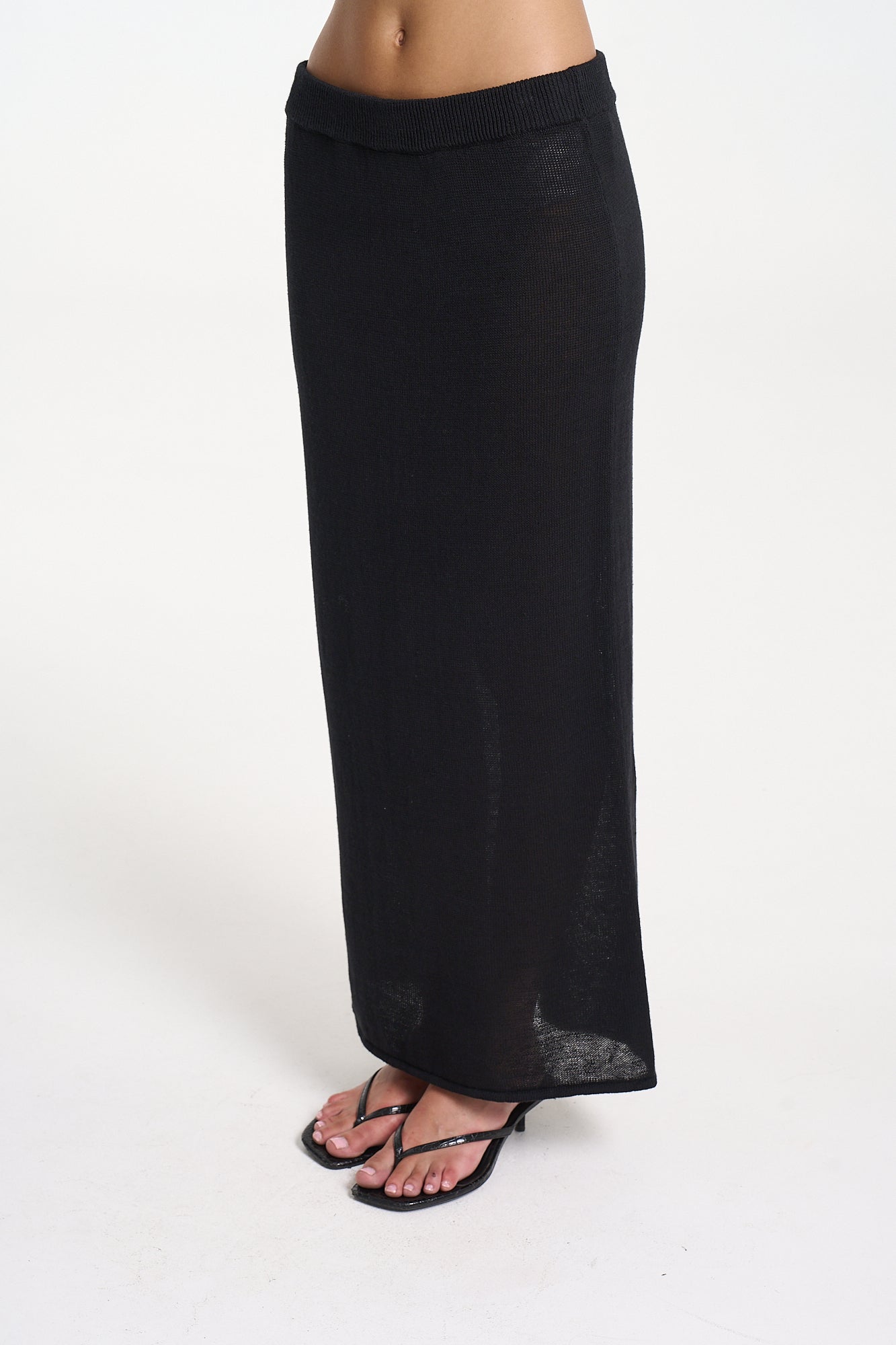 KNIT MAXI SKIRT - MIDNIGHT BLACK