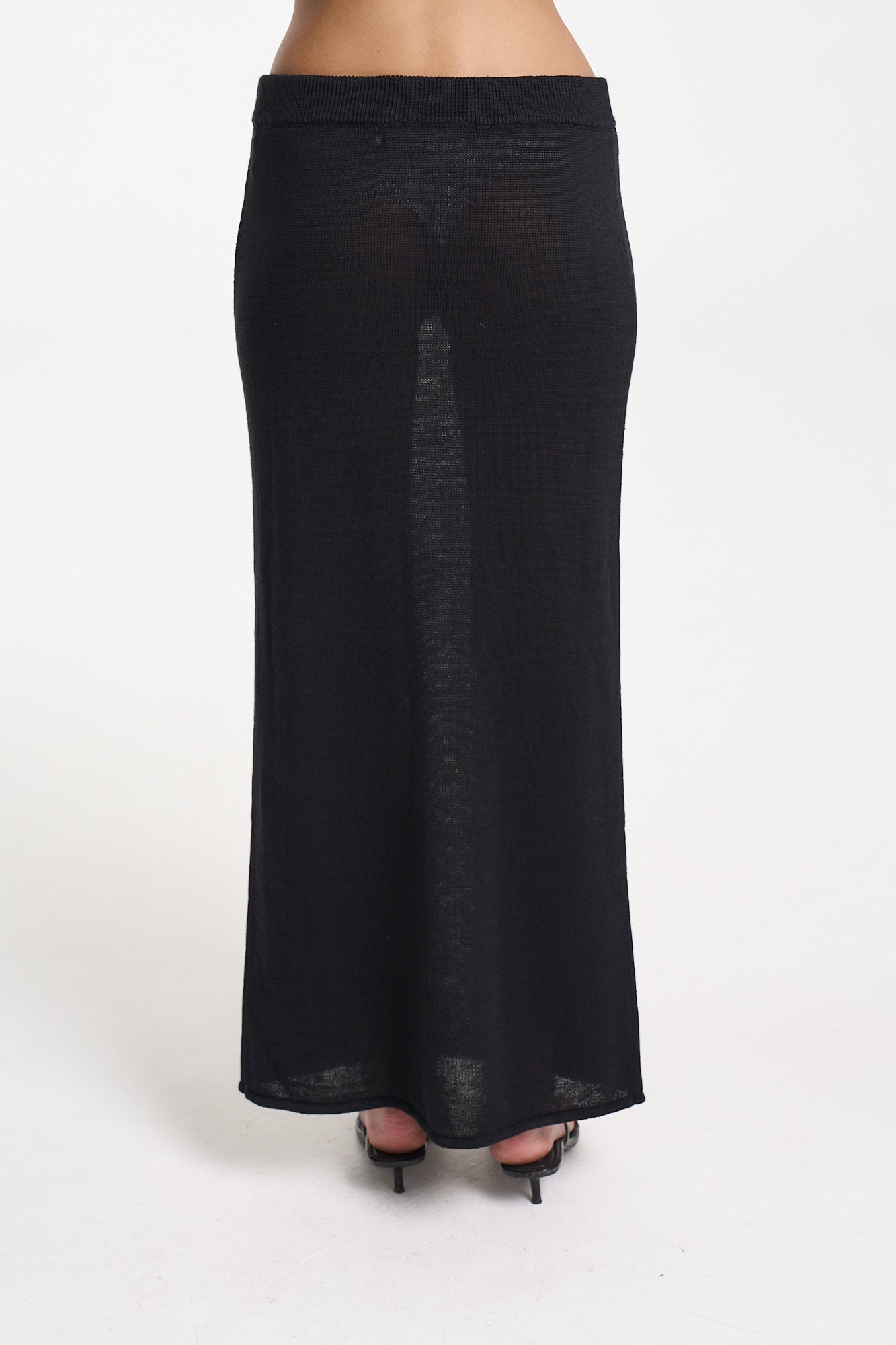 KNIT MAXI SKIRT - MIDNIGHT BLACK