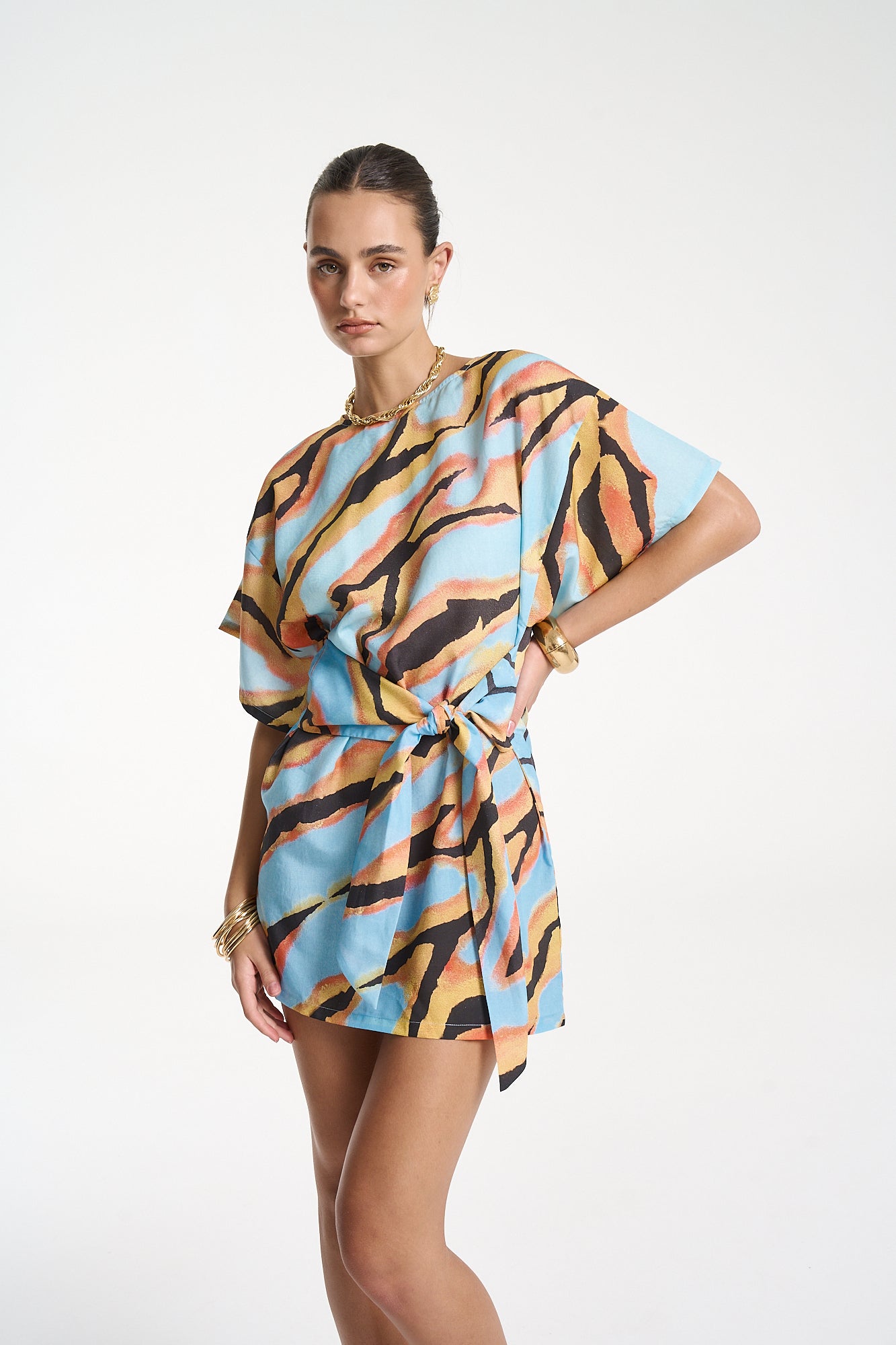 TIE FRONT DRESS - ZANZIBAR