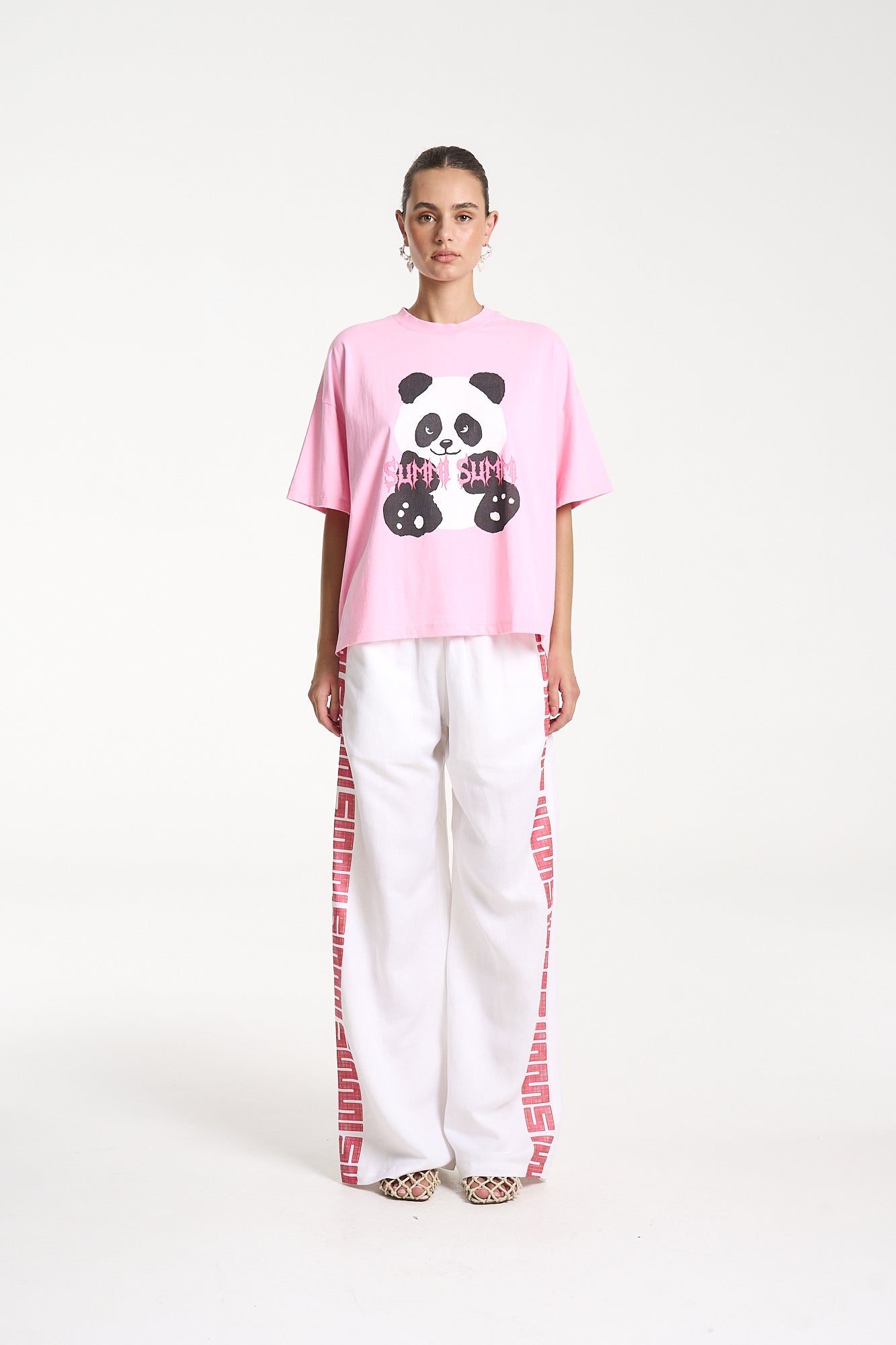 BAND TEE - PINK PANDA