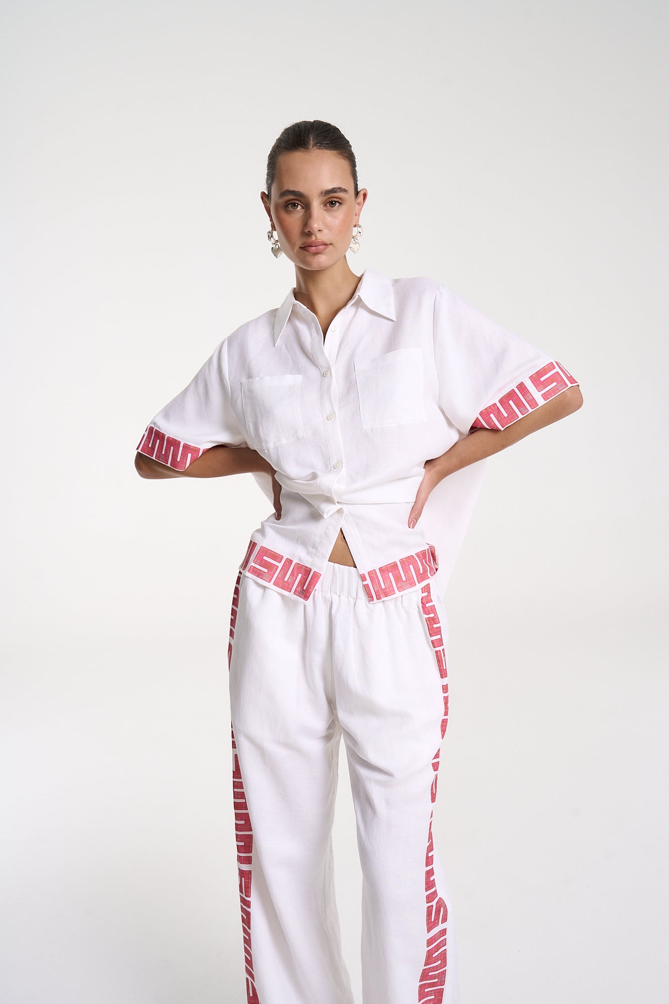 SIG LINEN PANTS - NEON PLAID