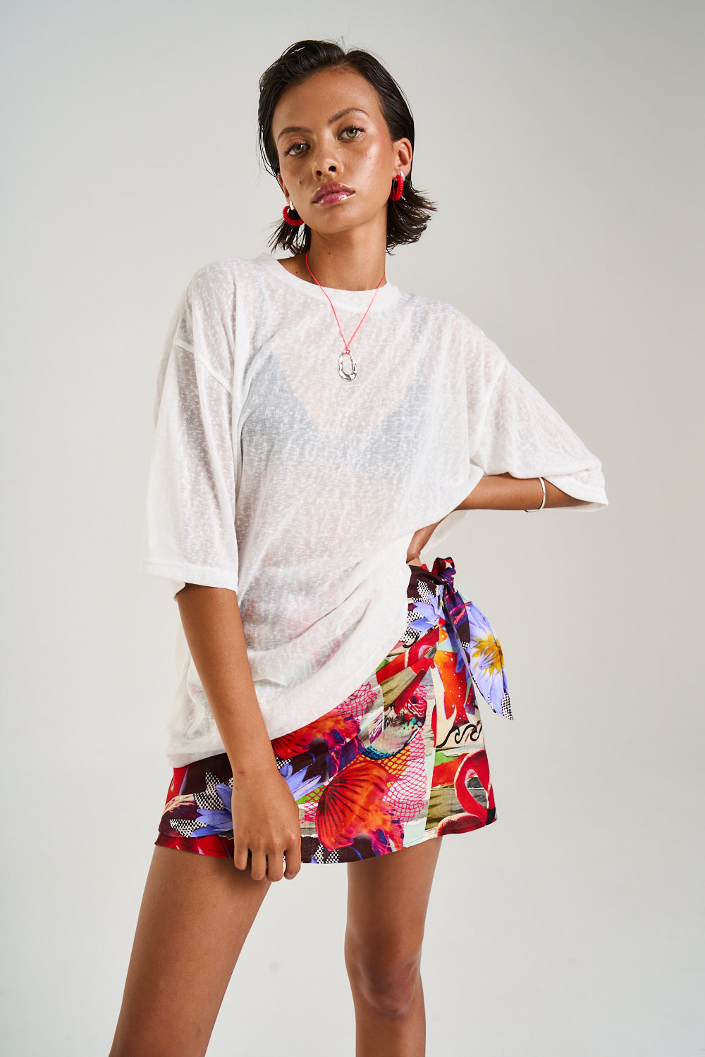 OVERSIZE TEE - SHEER WHITE