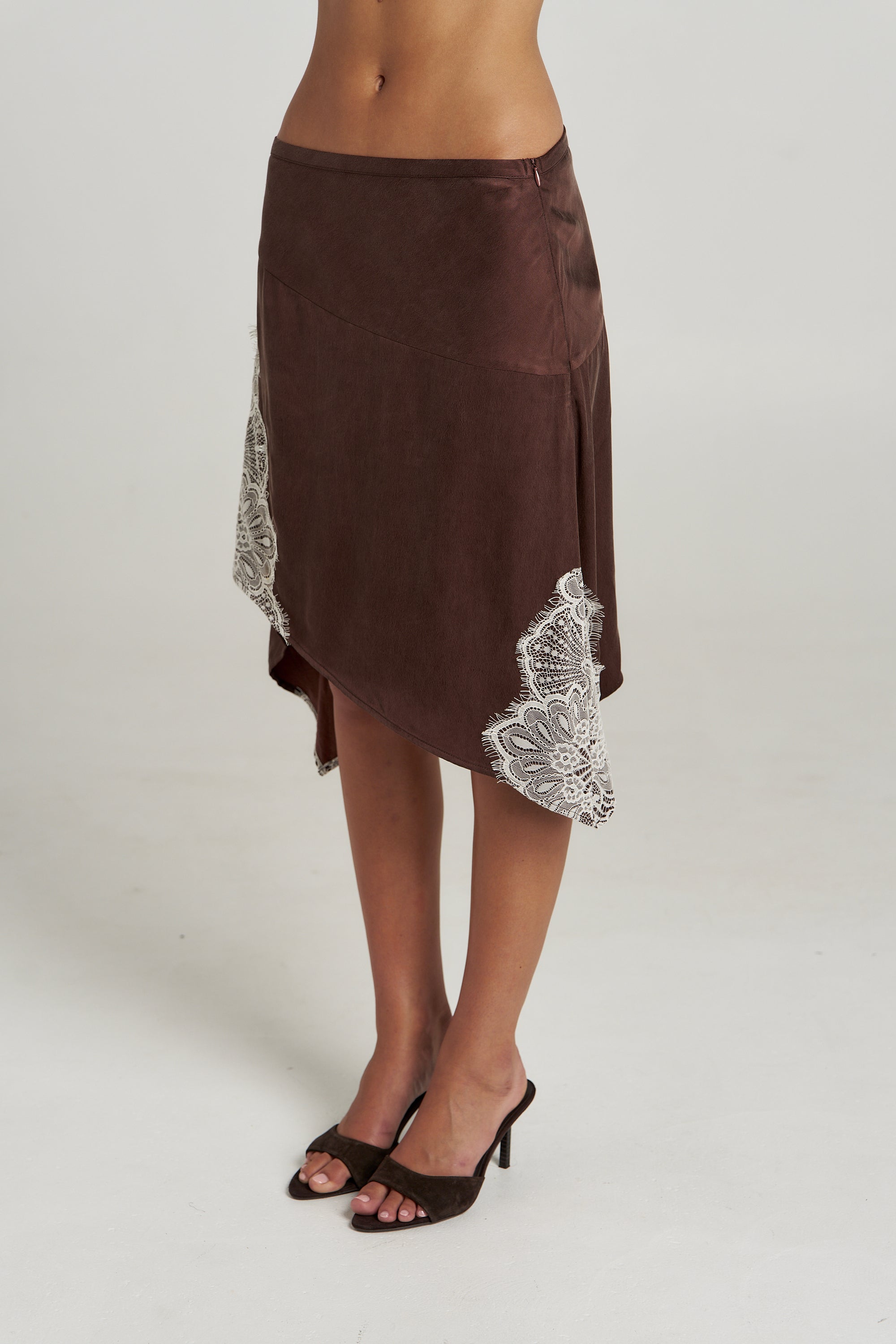 FLORENCE ASYM SKIRT - ESPRESSO