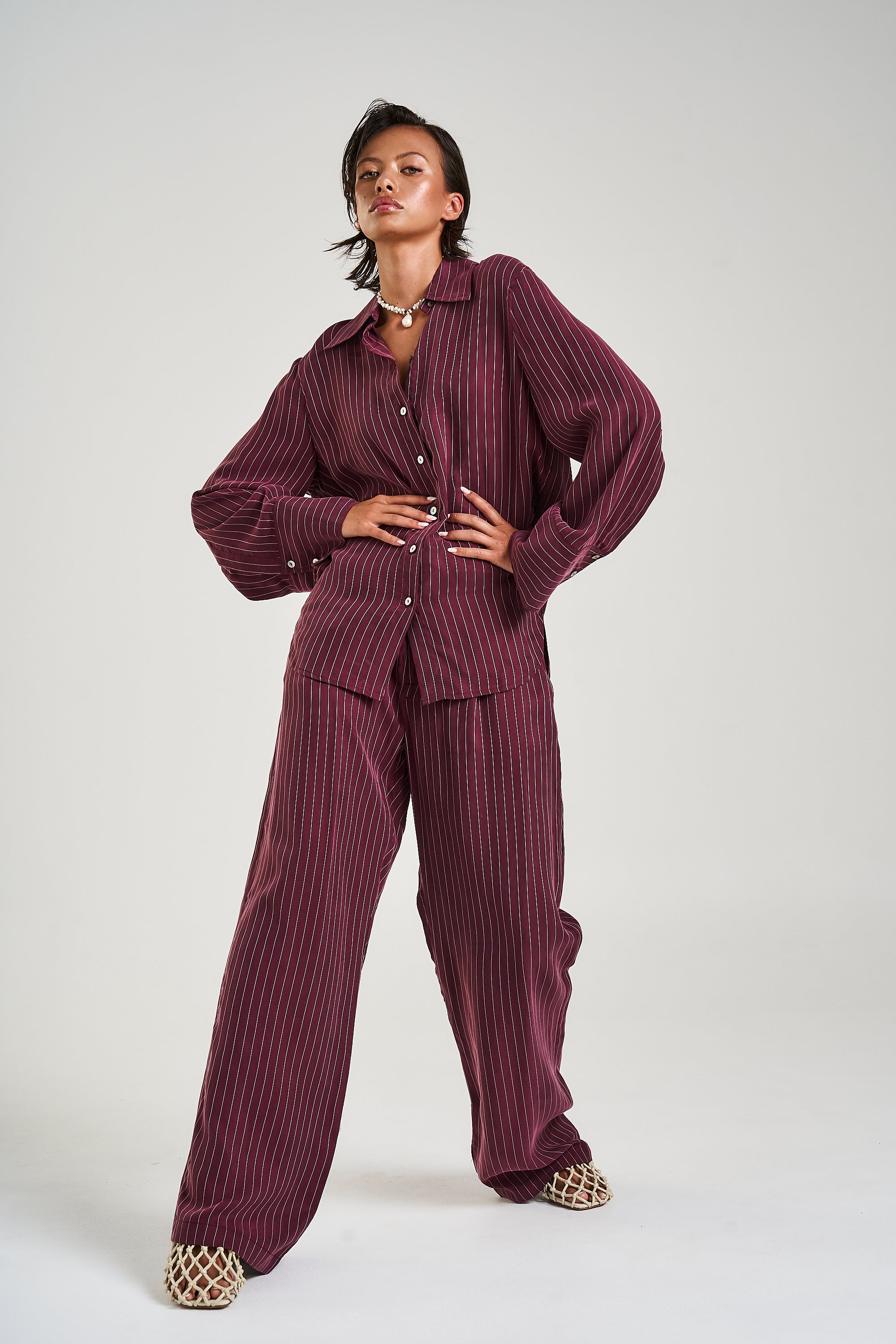 CUFF SHIRT - KINA PINSTRIPE