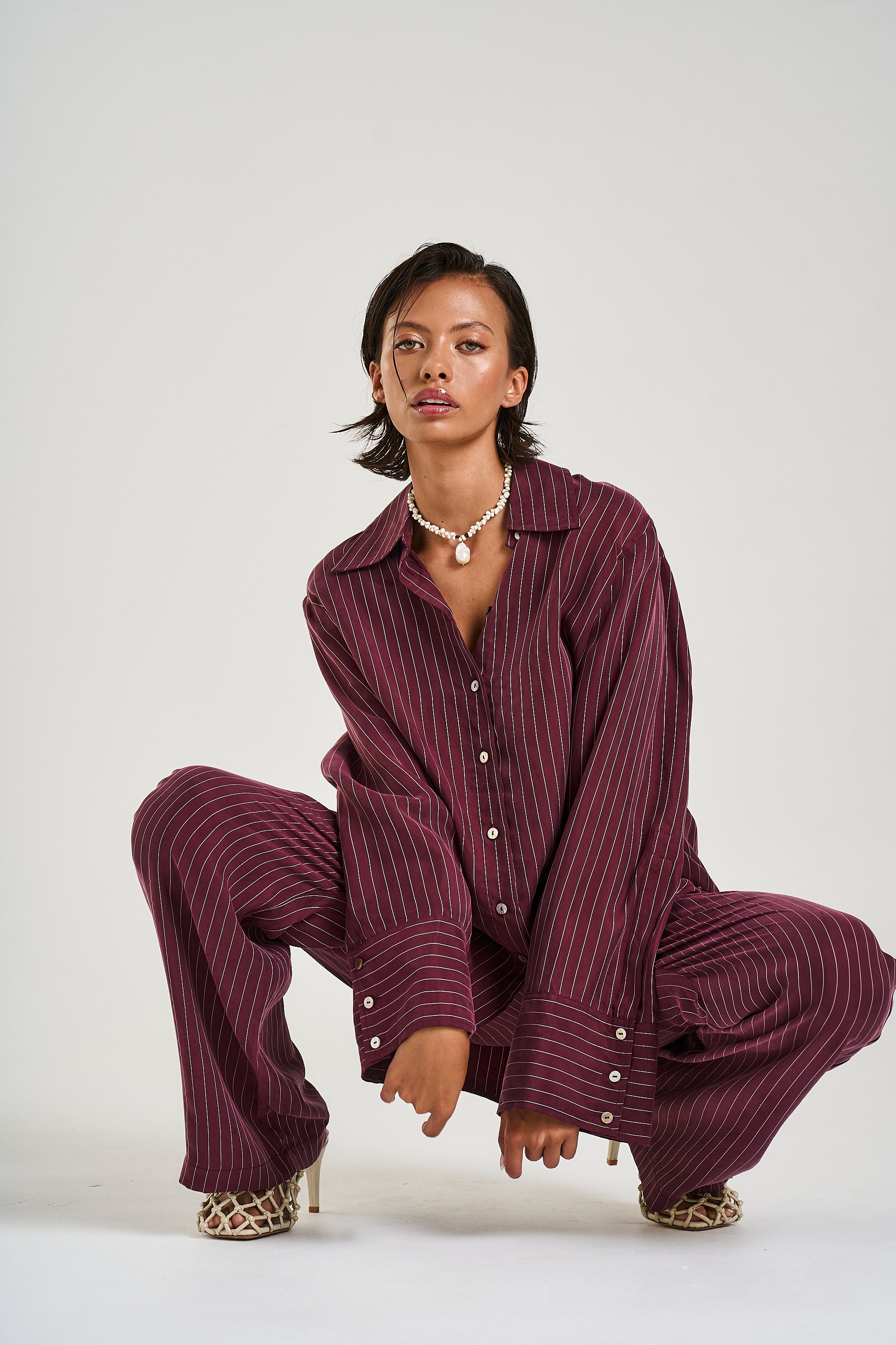 CUFF SHIRT - KINA PINSTRIPE