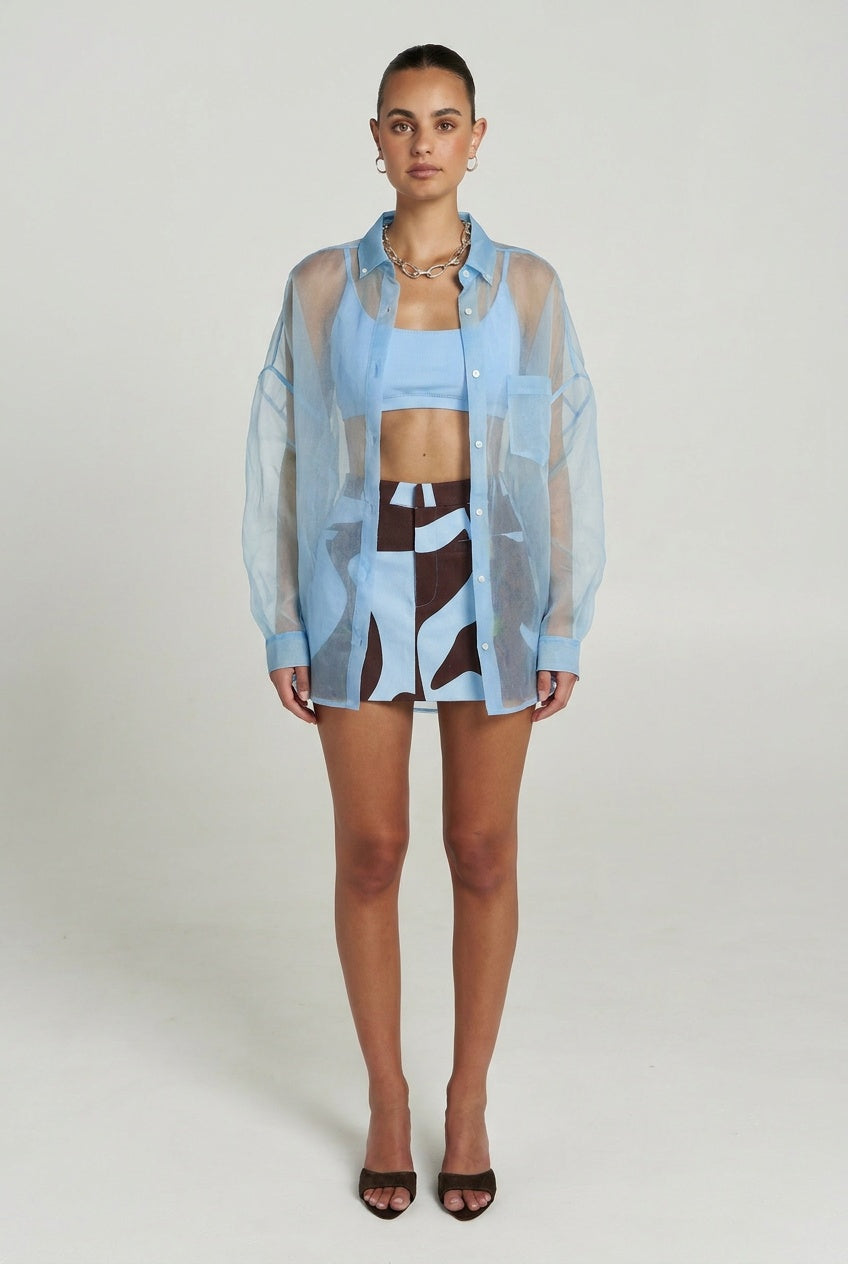 SPORTY CROP - SKY BLUE