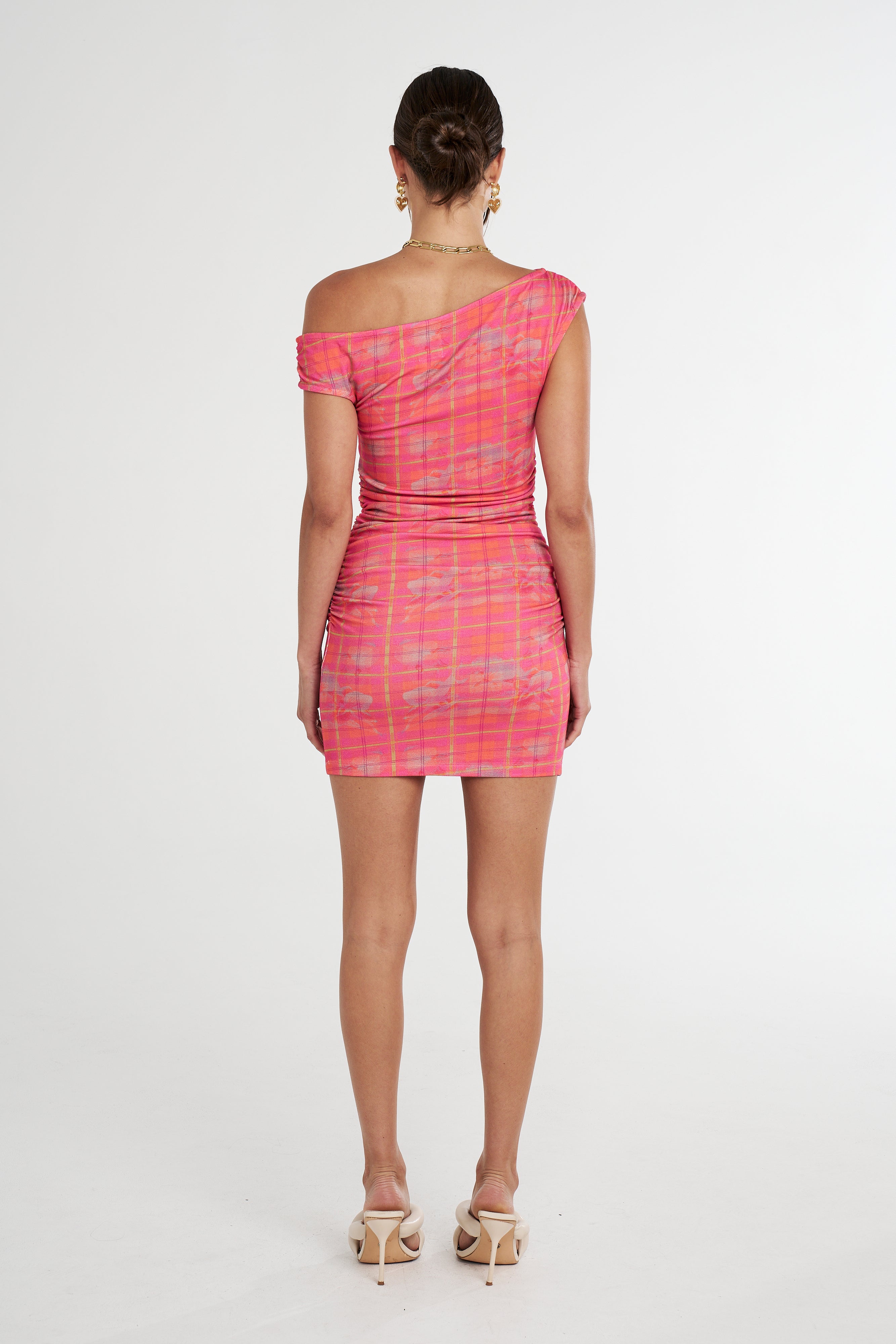 RUMI DRESS - NEON PLAID
