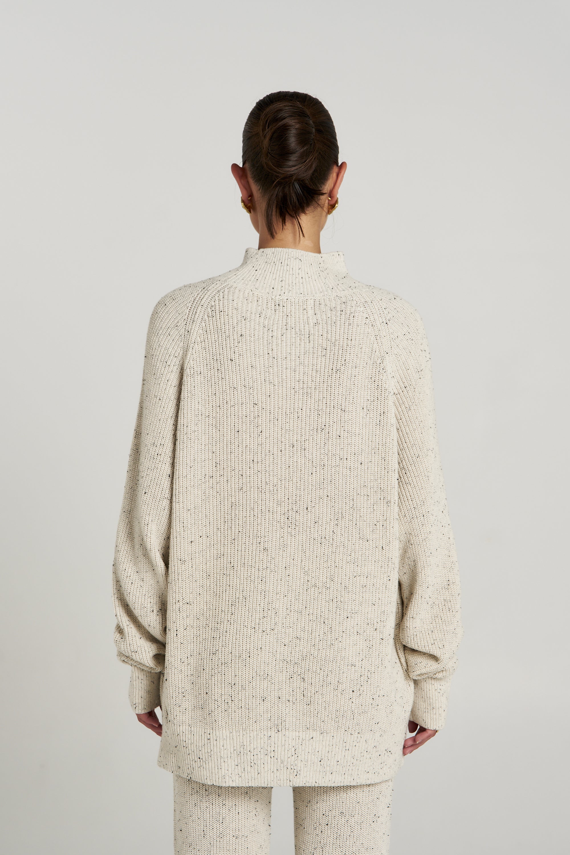 LONGLINE KNIT - OATMEAL MARLE