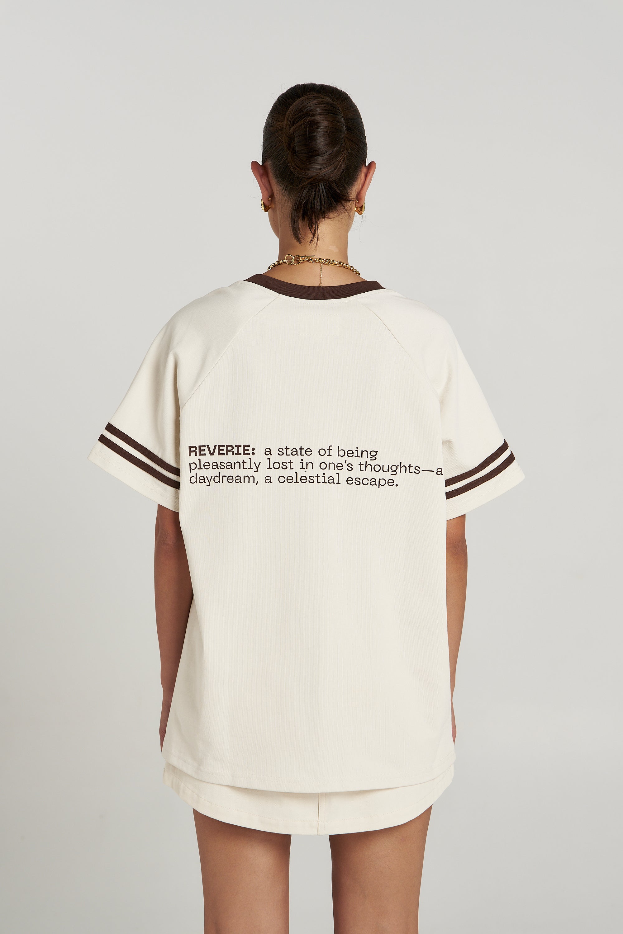 REVERIE V NECK - VANILLA/ ESPRESSO