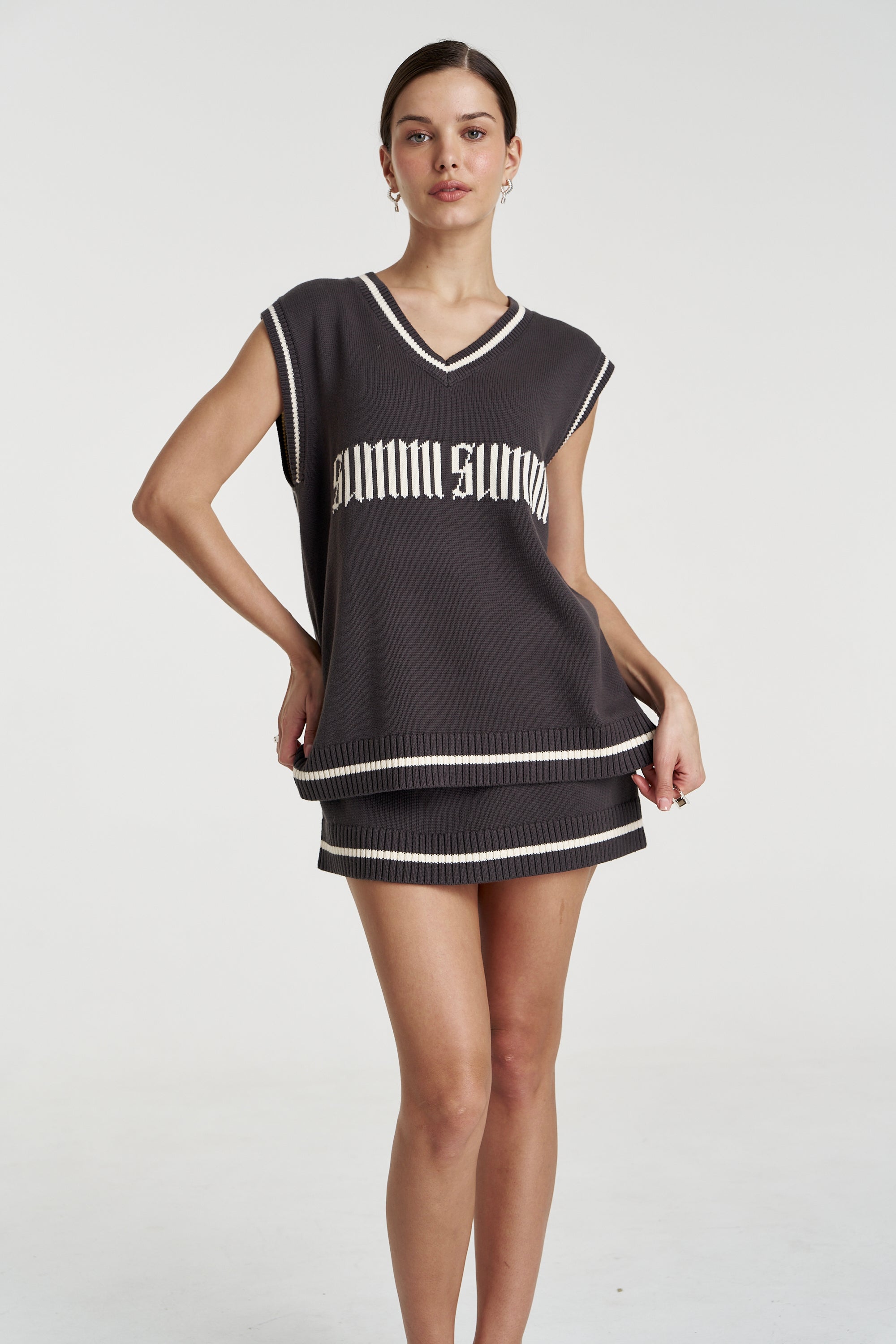 SUMMI KNIT VEST - SHADOW