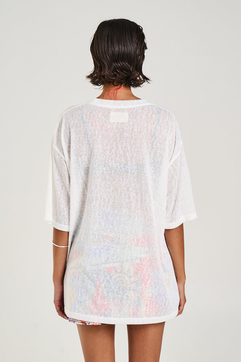 OVERSIZE TEE - SHEER WHITE