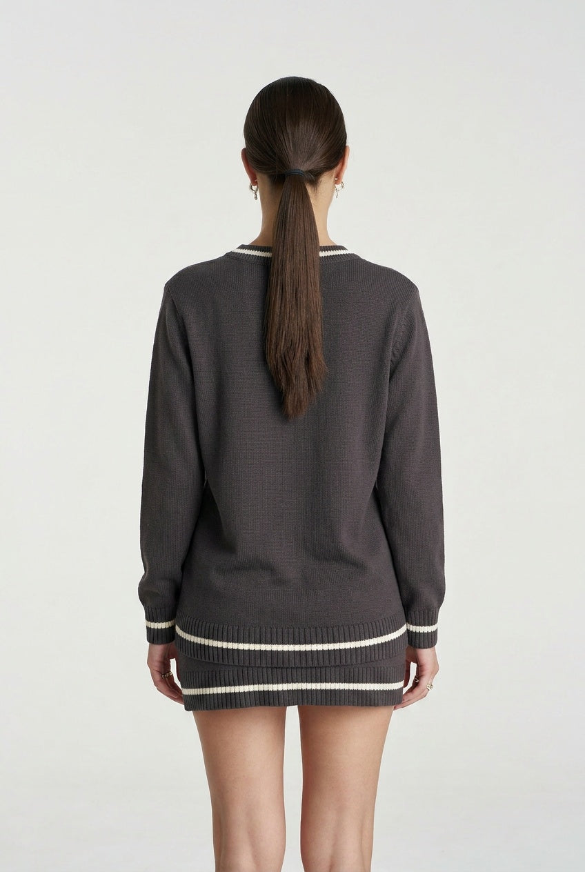 SUMMI KNIT SWEATER - SHADOW