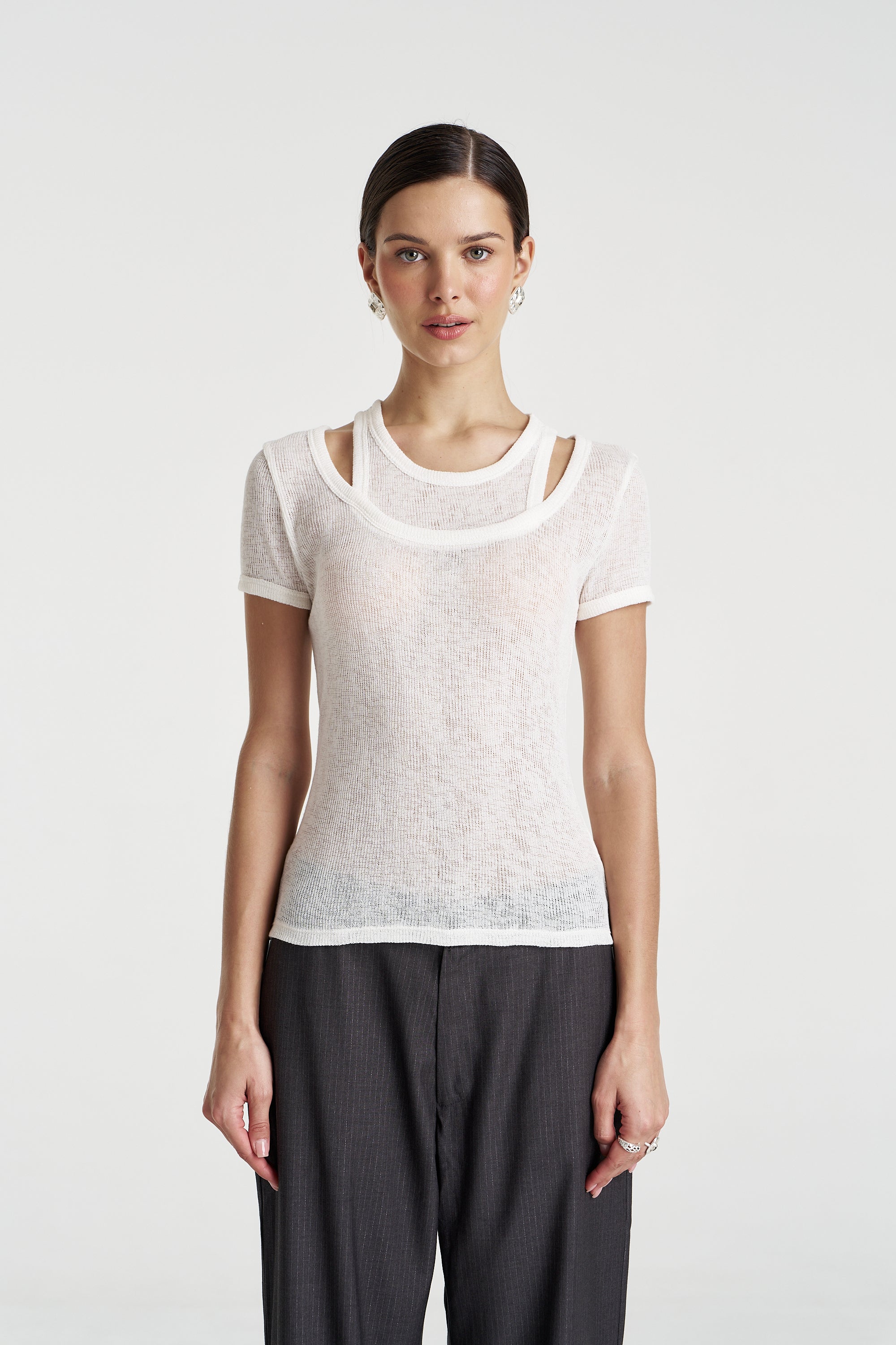 CUT OUT TOP - VANILLA