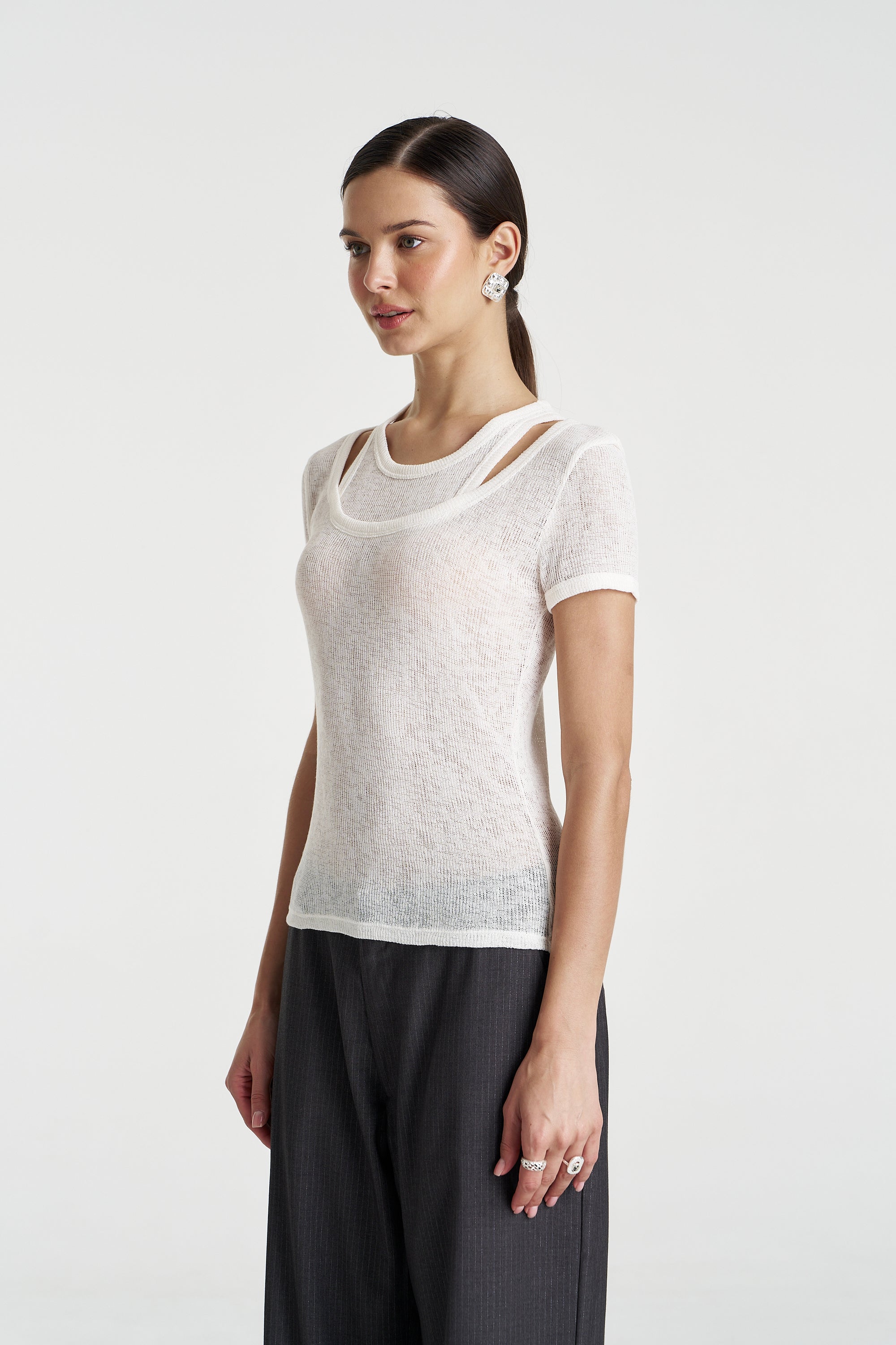 CUT OUT TOP - VANILLA