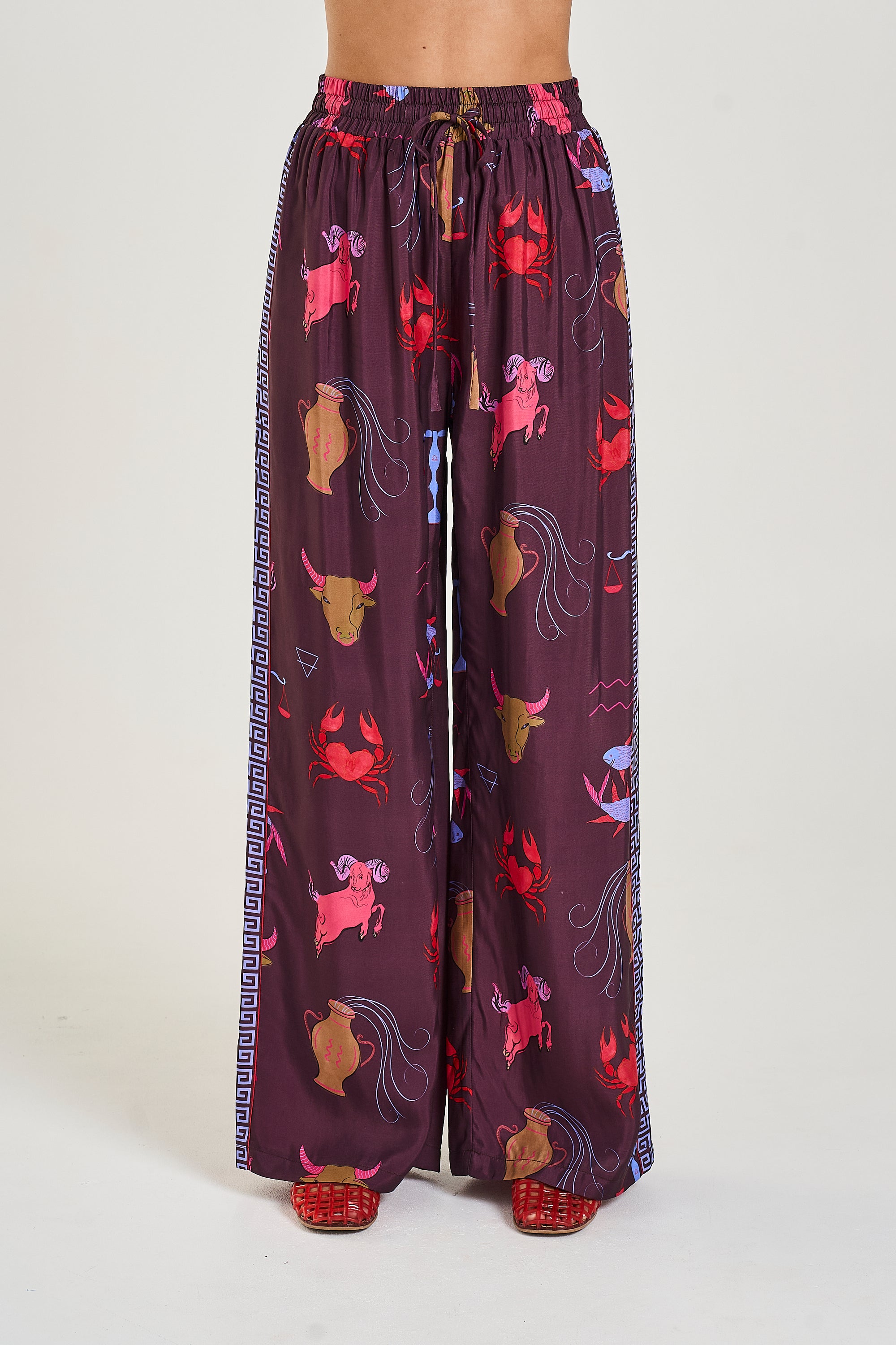 Wide Leg Trousers in Zodiac Print