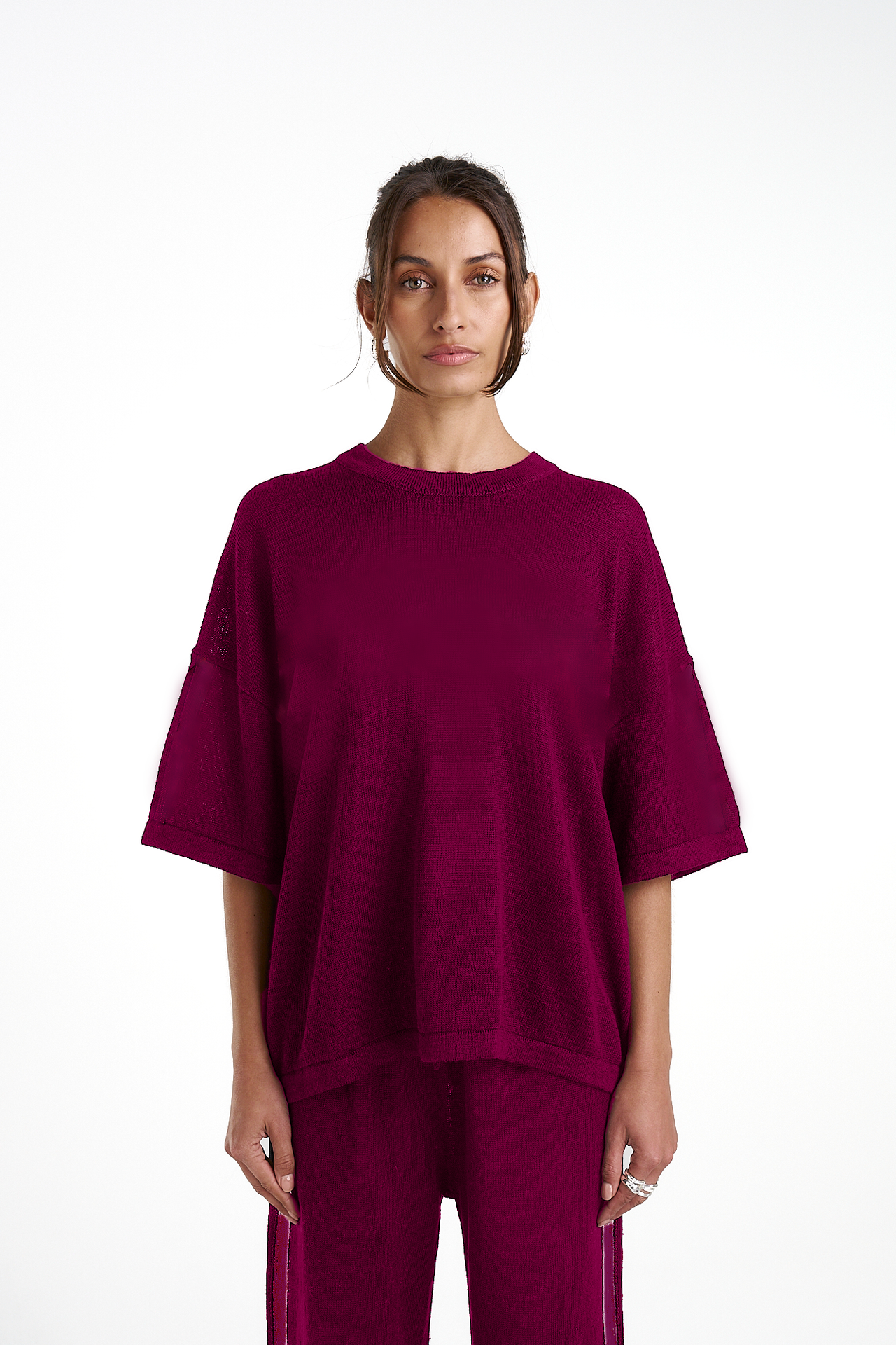 KNIT TEE - PLUM