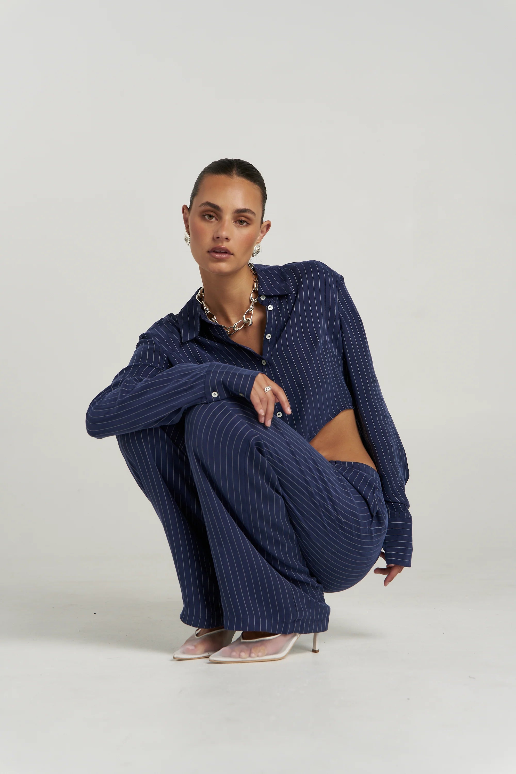 BOSS PANT - NAVY PINSTRIPE