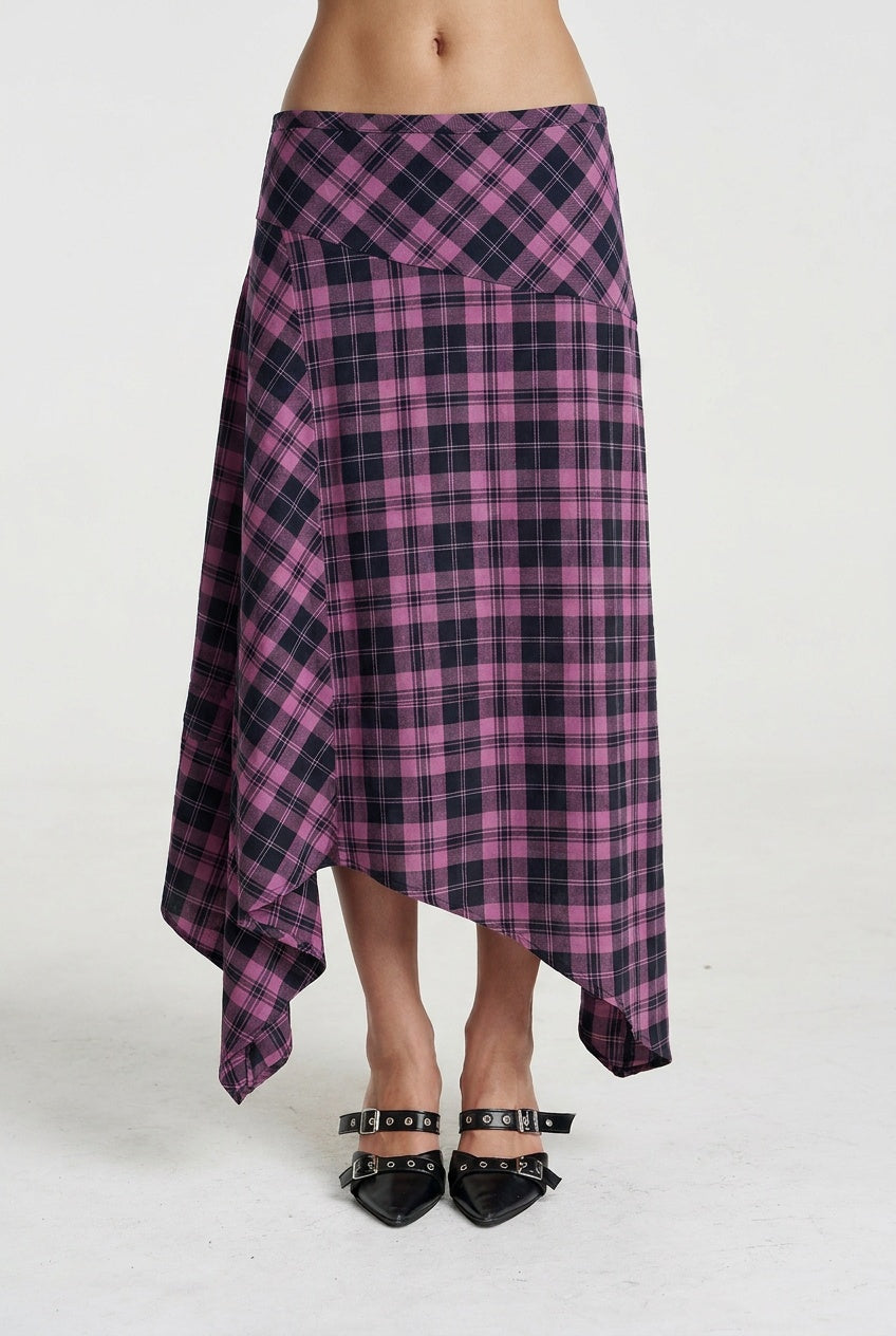 FRENCHIE SKIRT-AZALEA PLAID