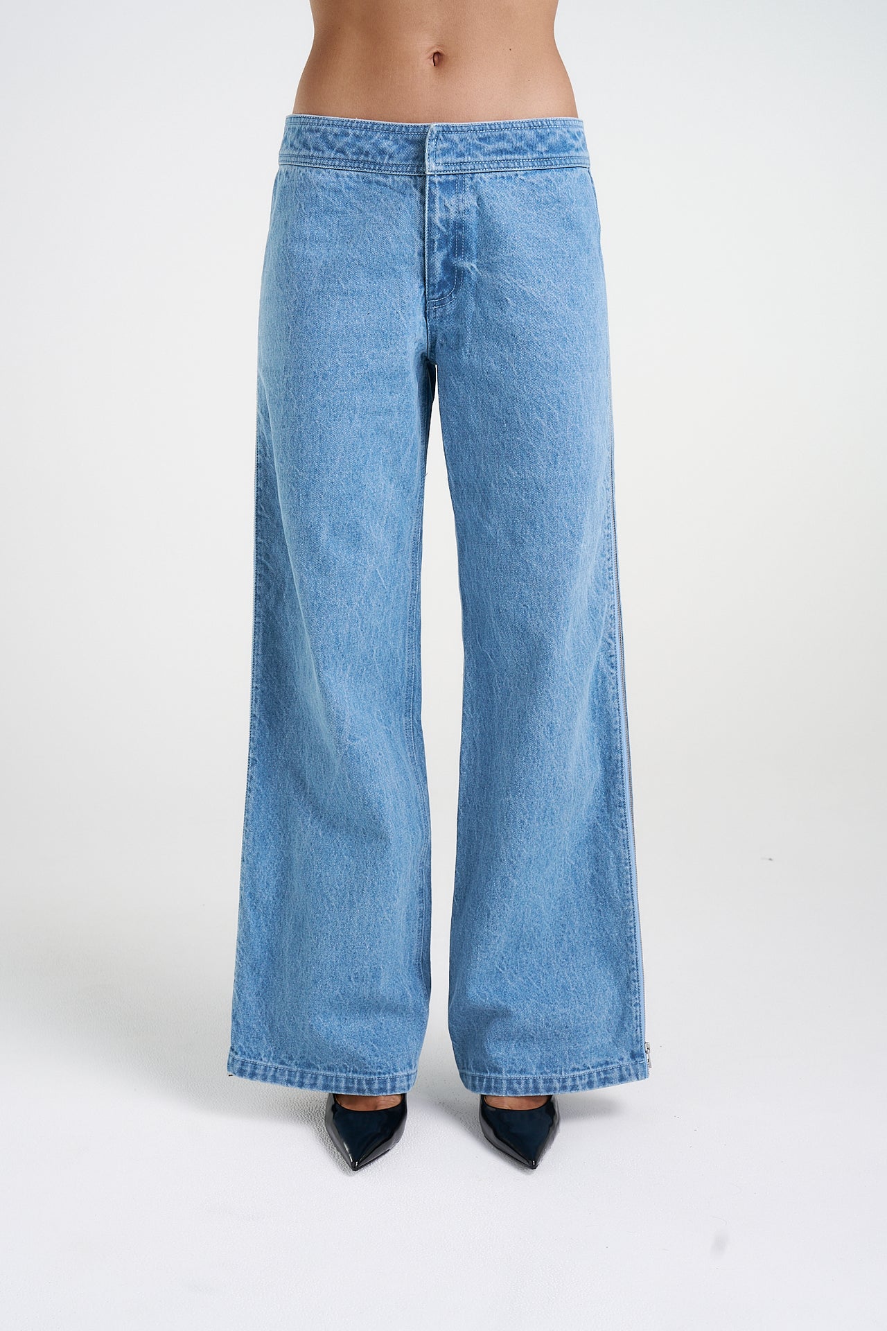 ZIP JEANS - BLUE DENIM