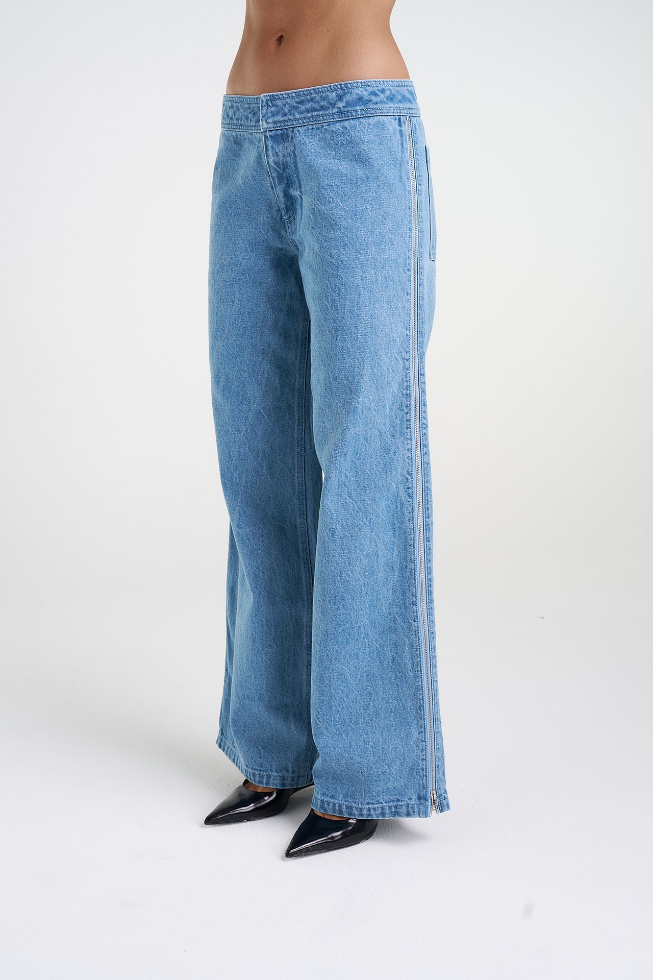 ZIP JEANS - BLUE DENIM