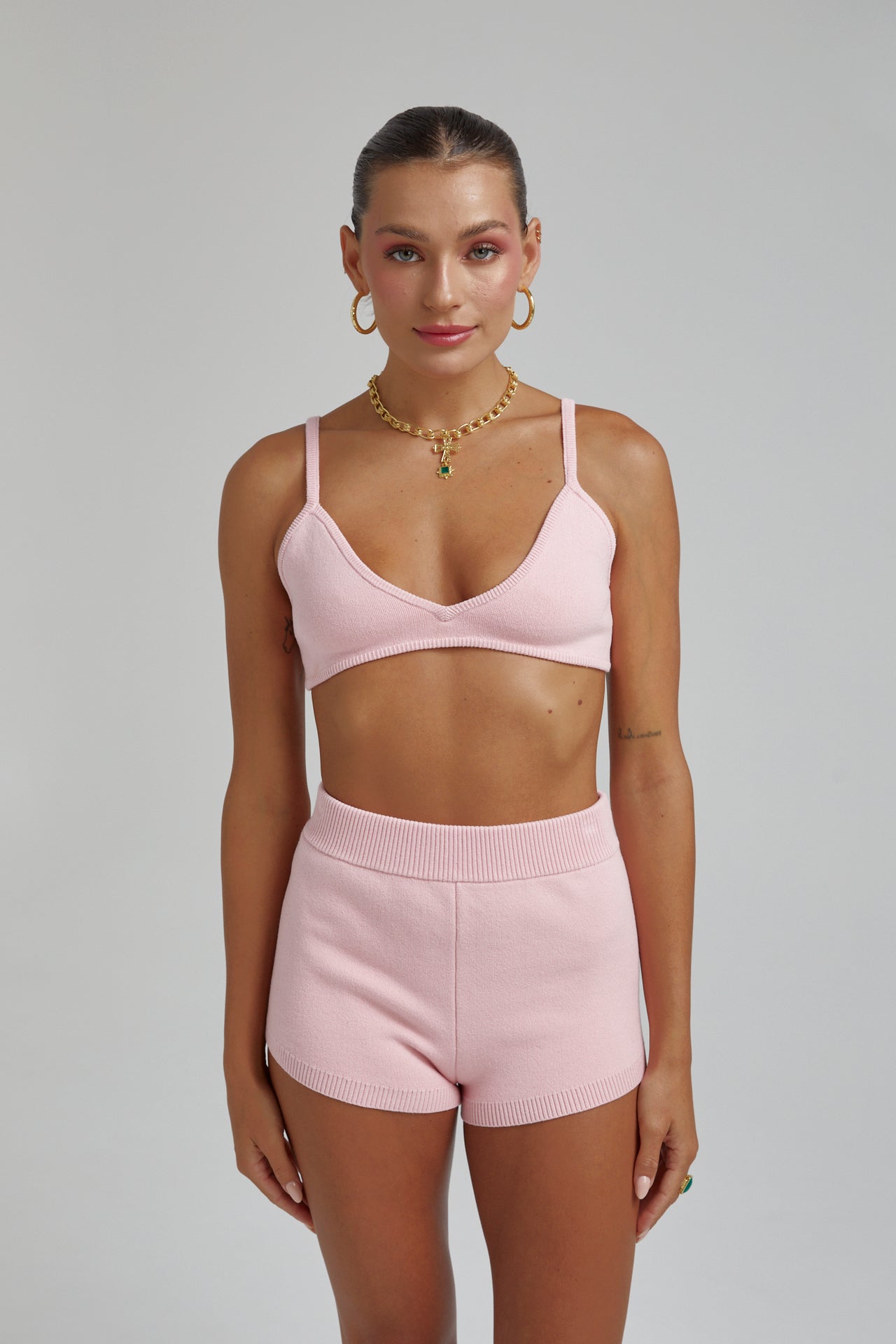 KNIT BRALETTE - BLUSH