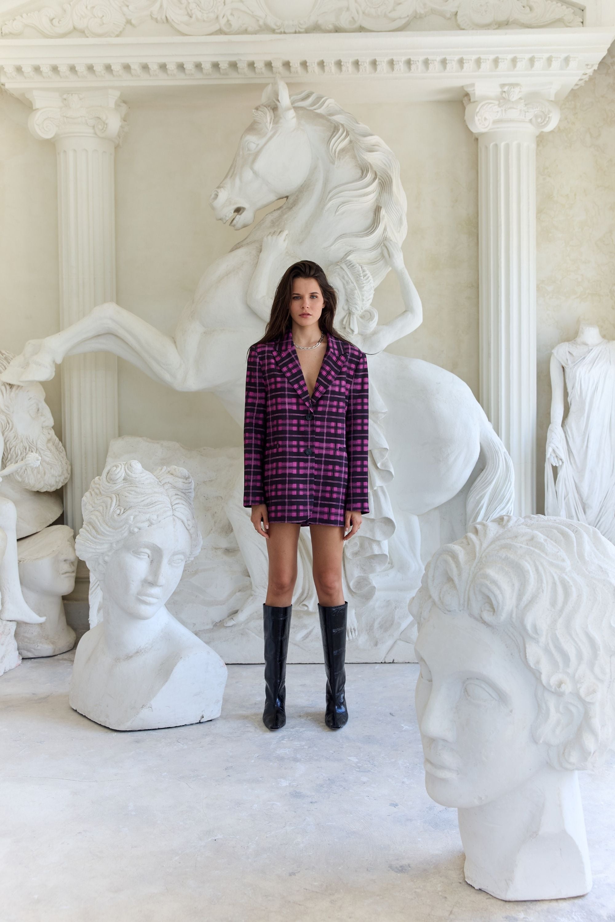 OS BLAZER - AZALEA PLAID