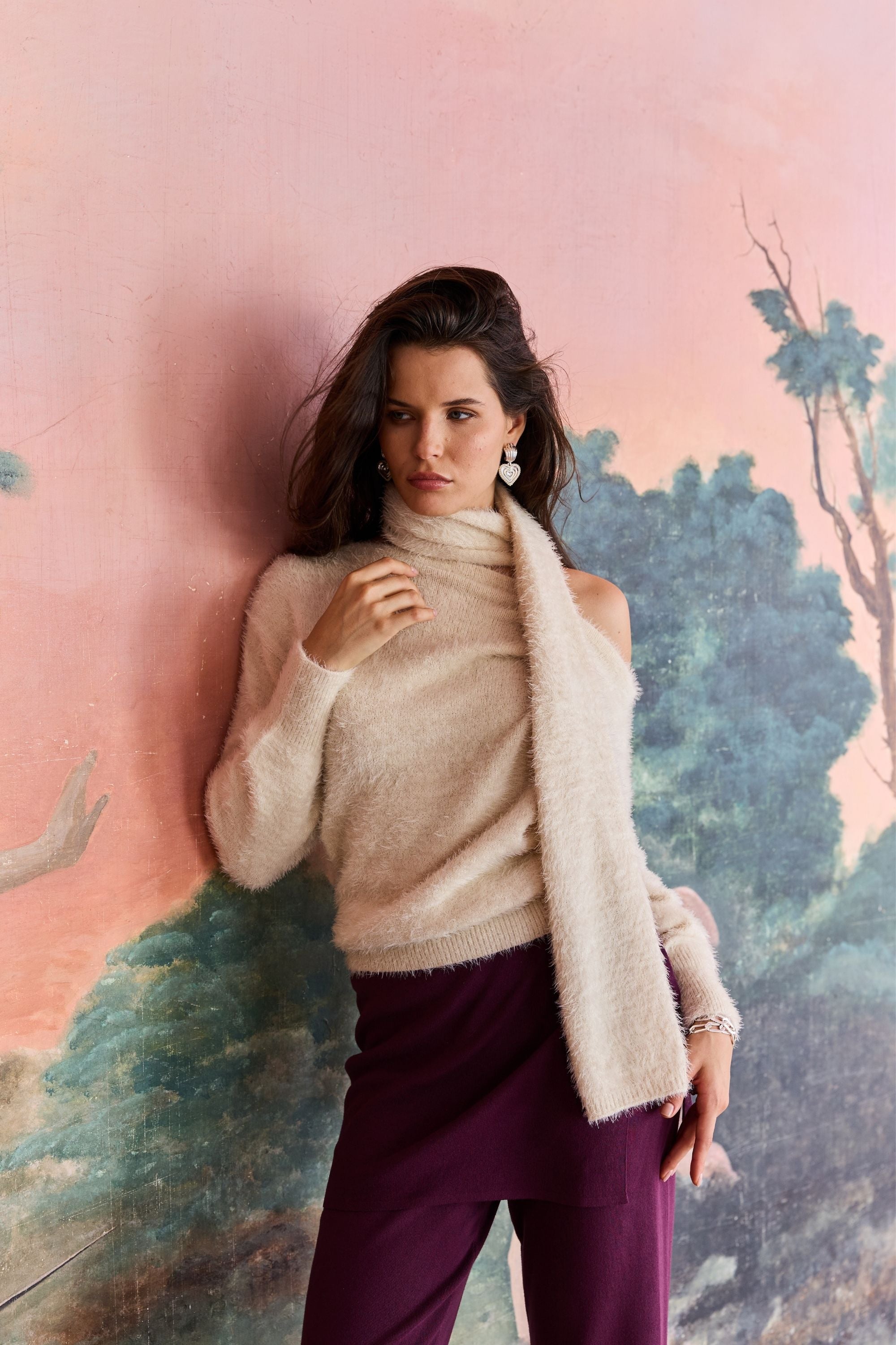LOUNGE WRAP PANT - MULBERRY