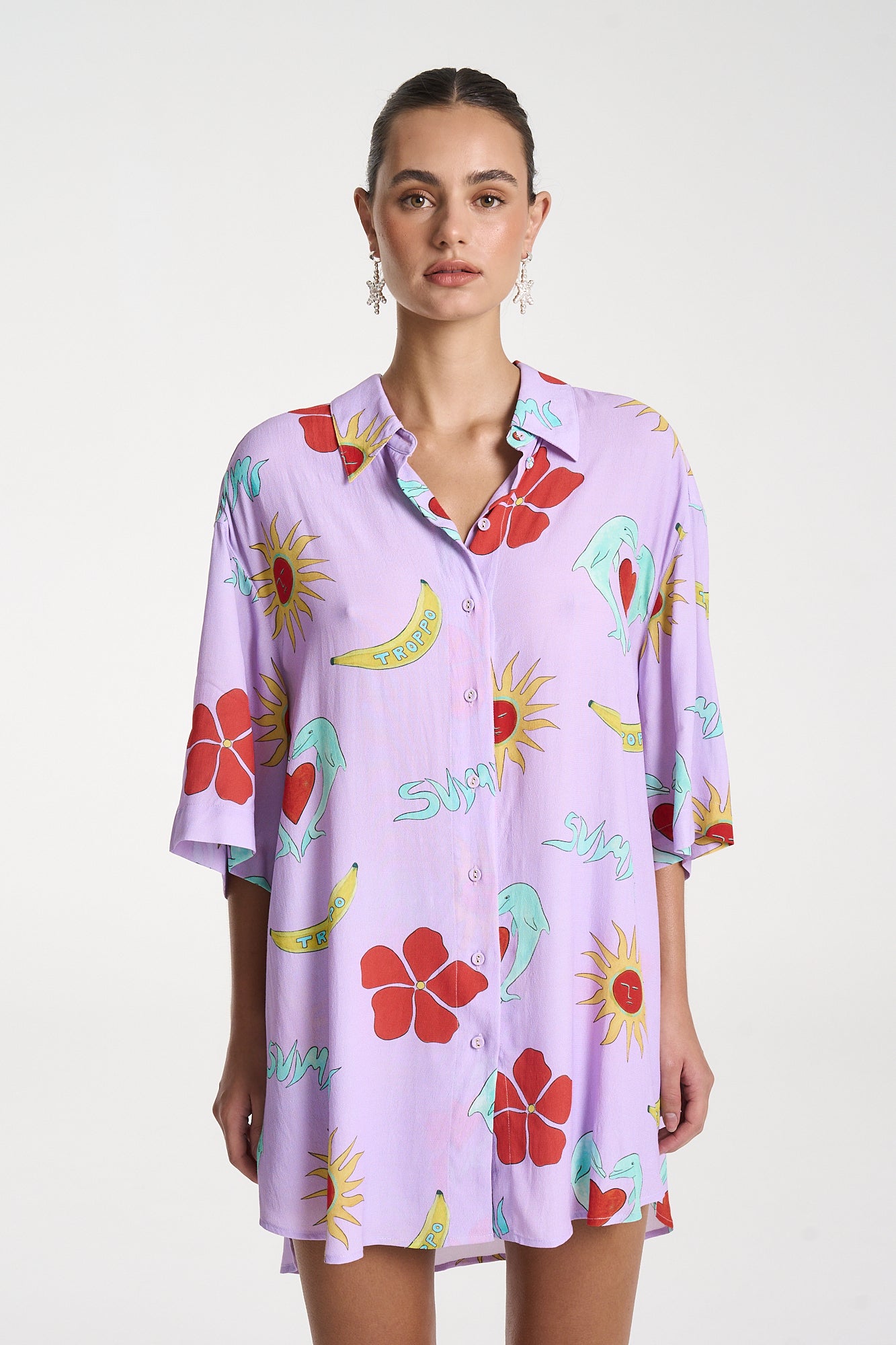 BIG SHIRT - LILAC TROPPO