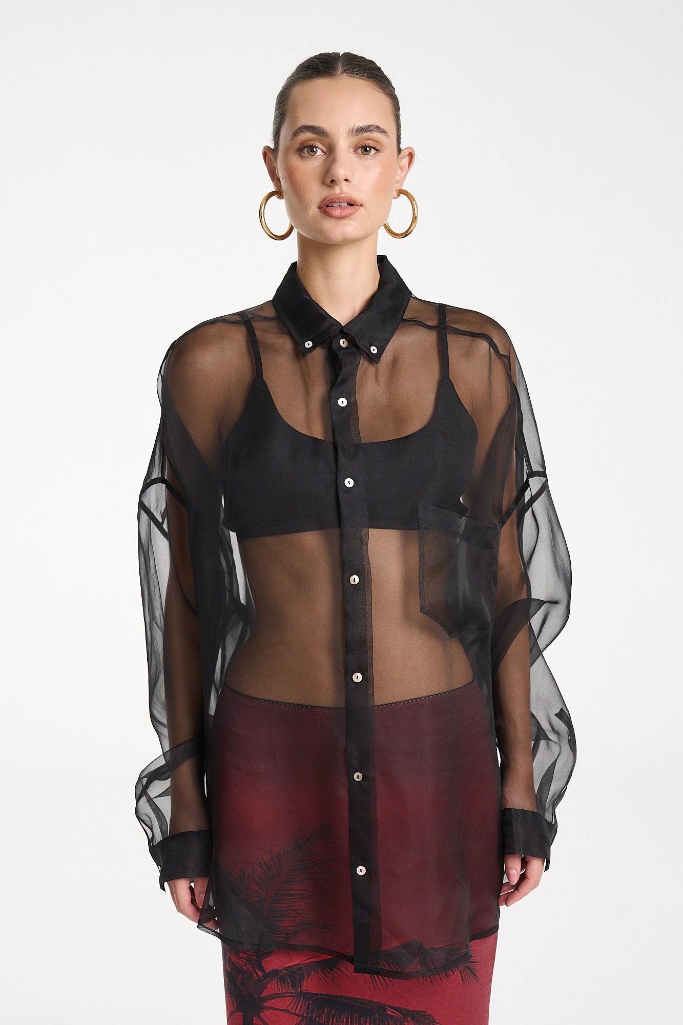 MERCURIO SILK SHIRT - MID NIGHT BLACK