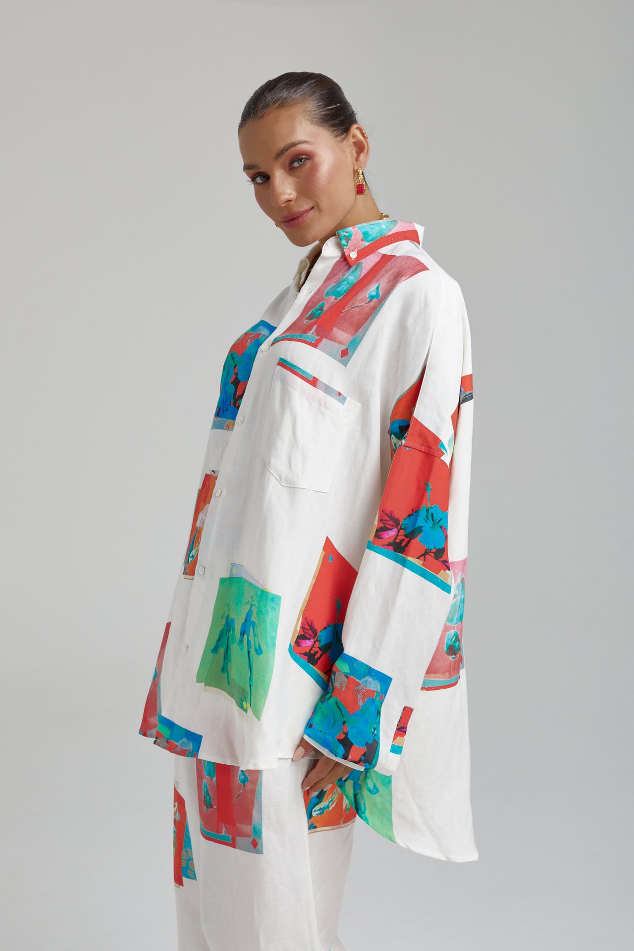 LS OVERSIZED SHIRT - MONTAGE
