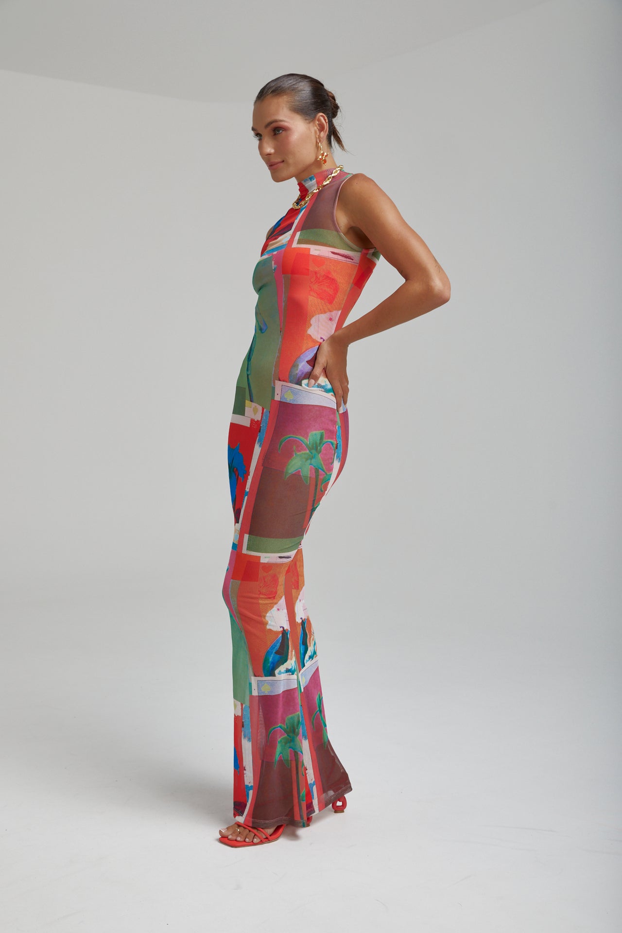 MESH MAXI DRESS - ROYAL MONTAGE