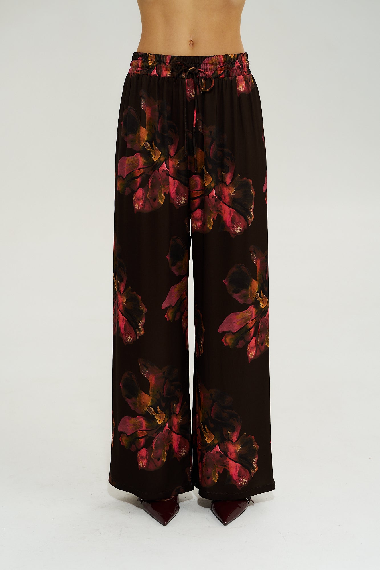 WIDE LEG PANT - CHOCOLAT PETALS