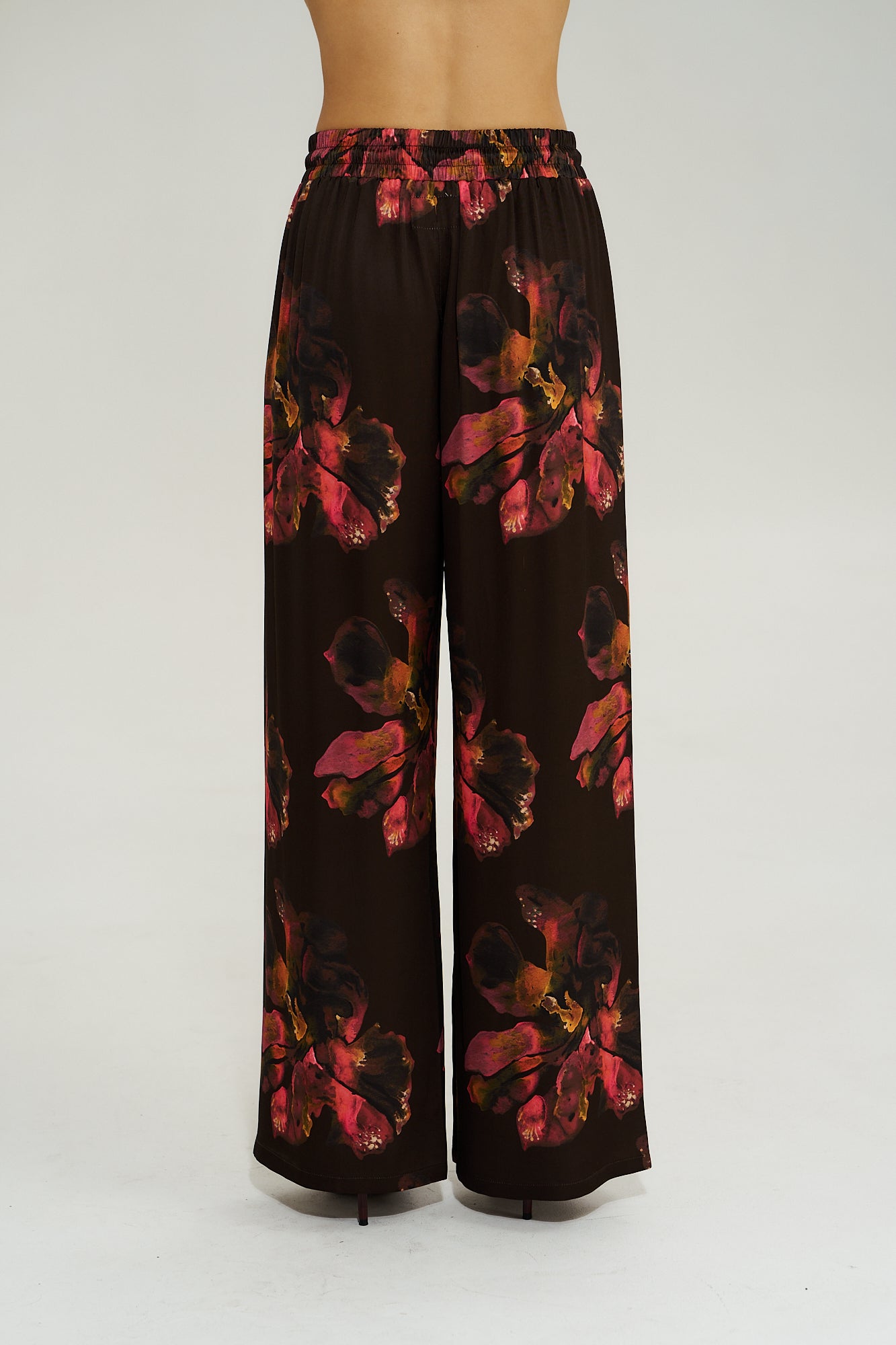 WIDE LEG PANT - CHOCOLAT PETALS