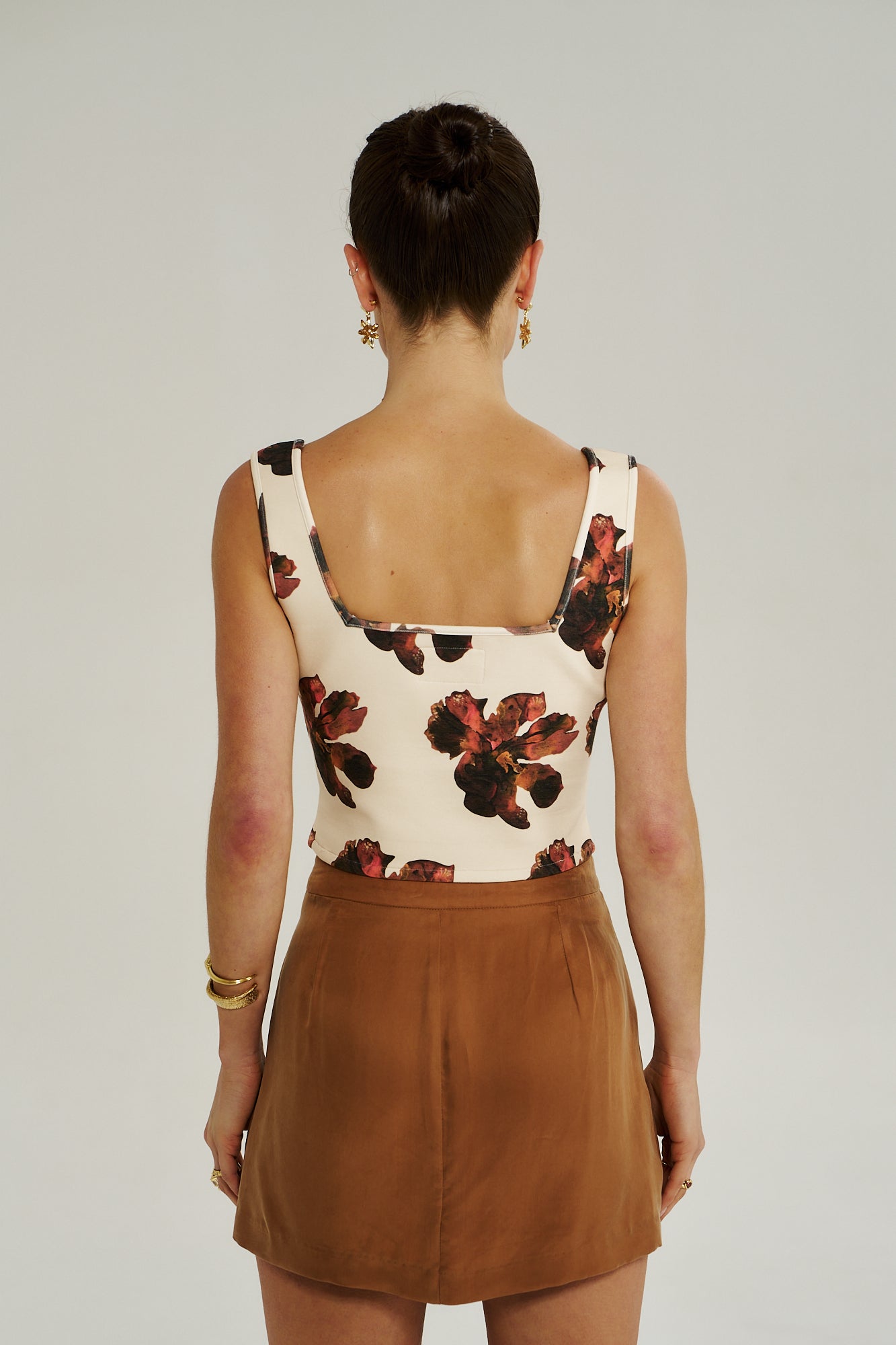 SQUARE NECK SINGLET - BUTTER FLEUR